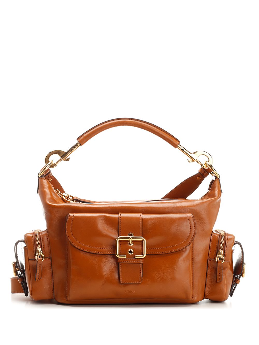 Shop Chloé Camera Bag Shoulder Bag In Leather Brown