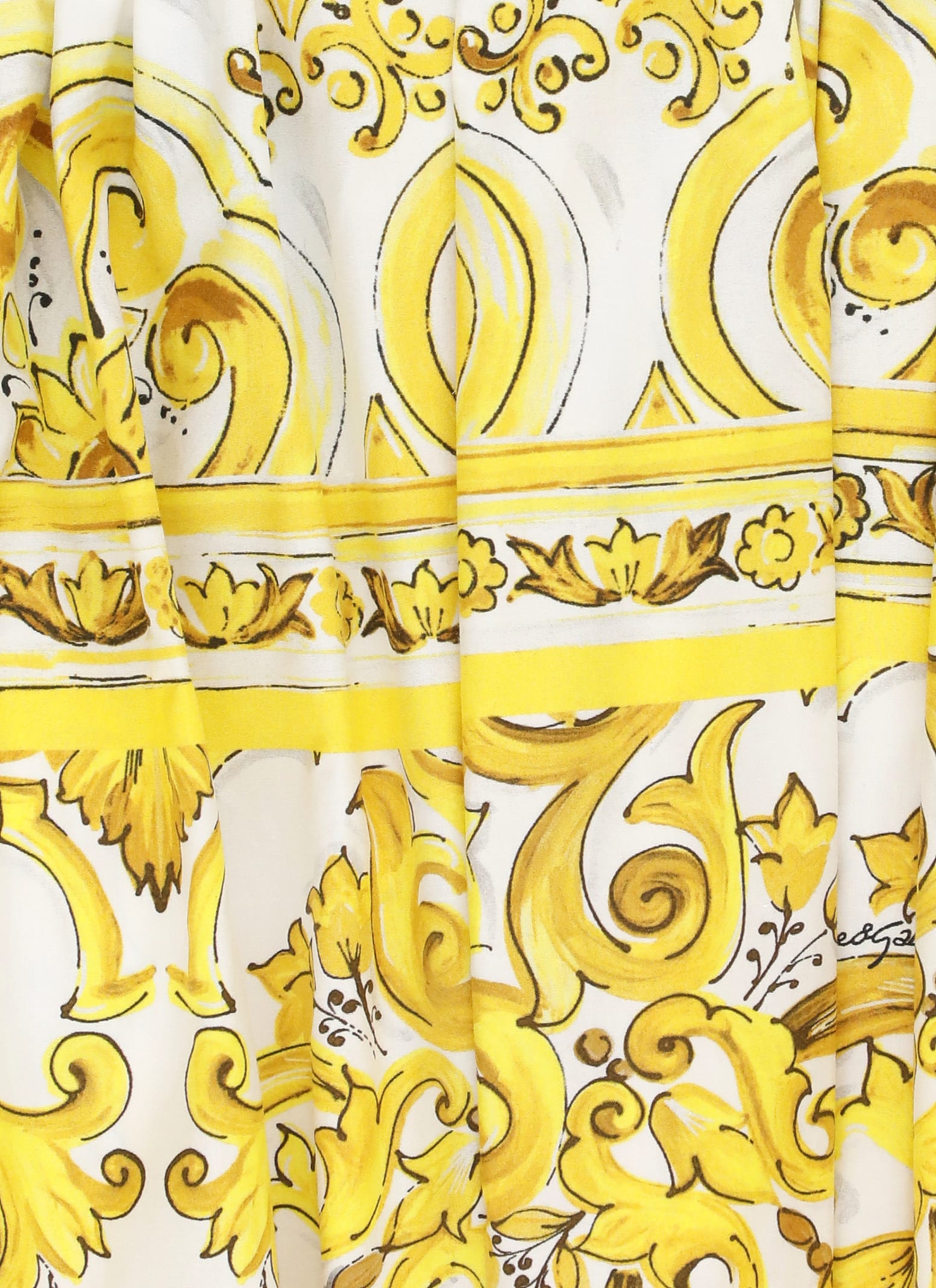 Shop Dolce & Gabbana Cotton Skirt In Yellow