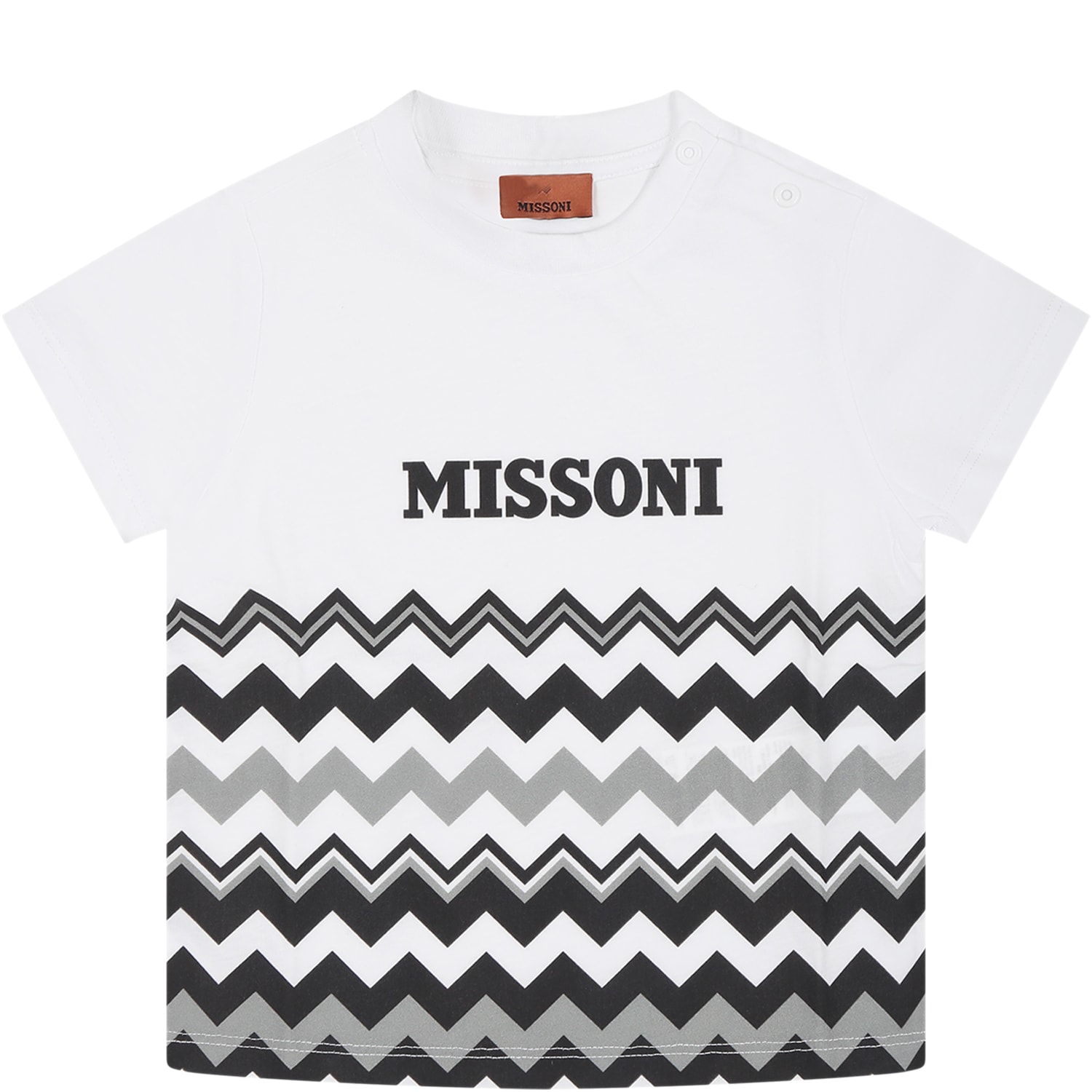 Missoni White T-shirt For Baby Kids With Logo