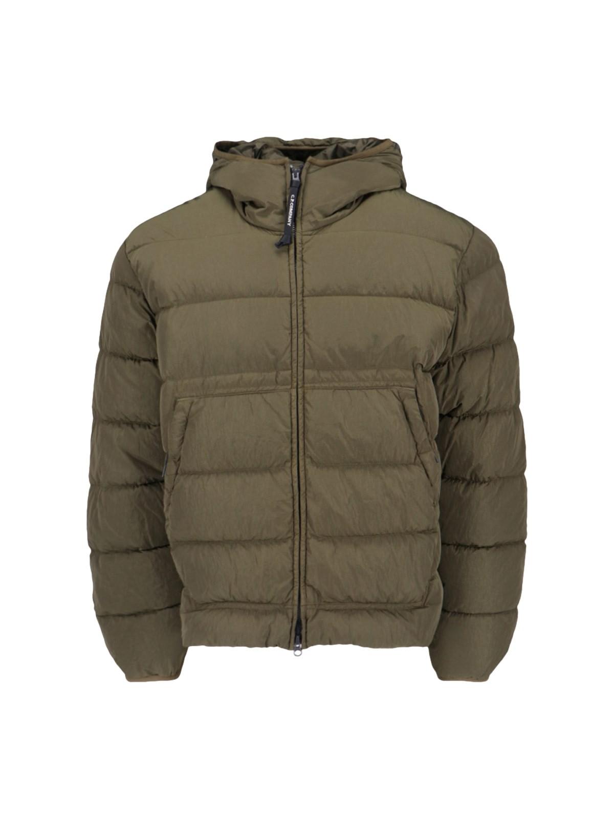 Shop C.p. Company Chrome-r Google Down Jacket In Green