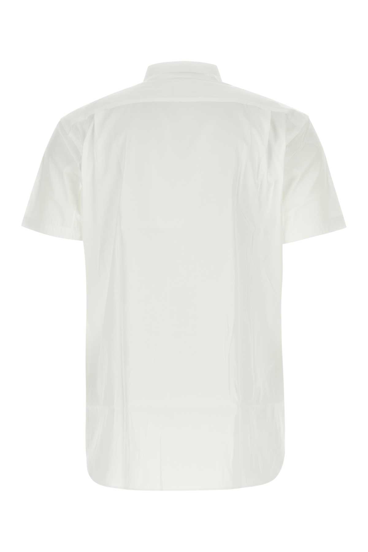 Comme Des Garçons Shirt White Poplin Shirt In Multicolor