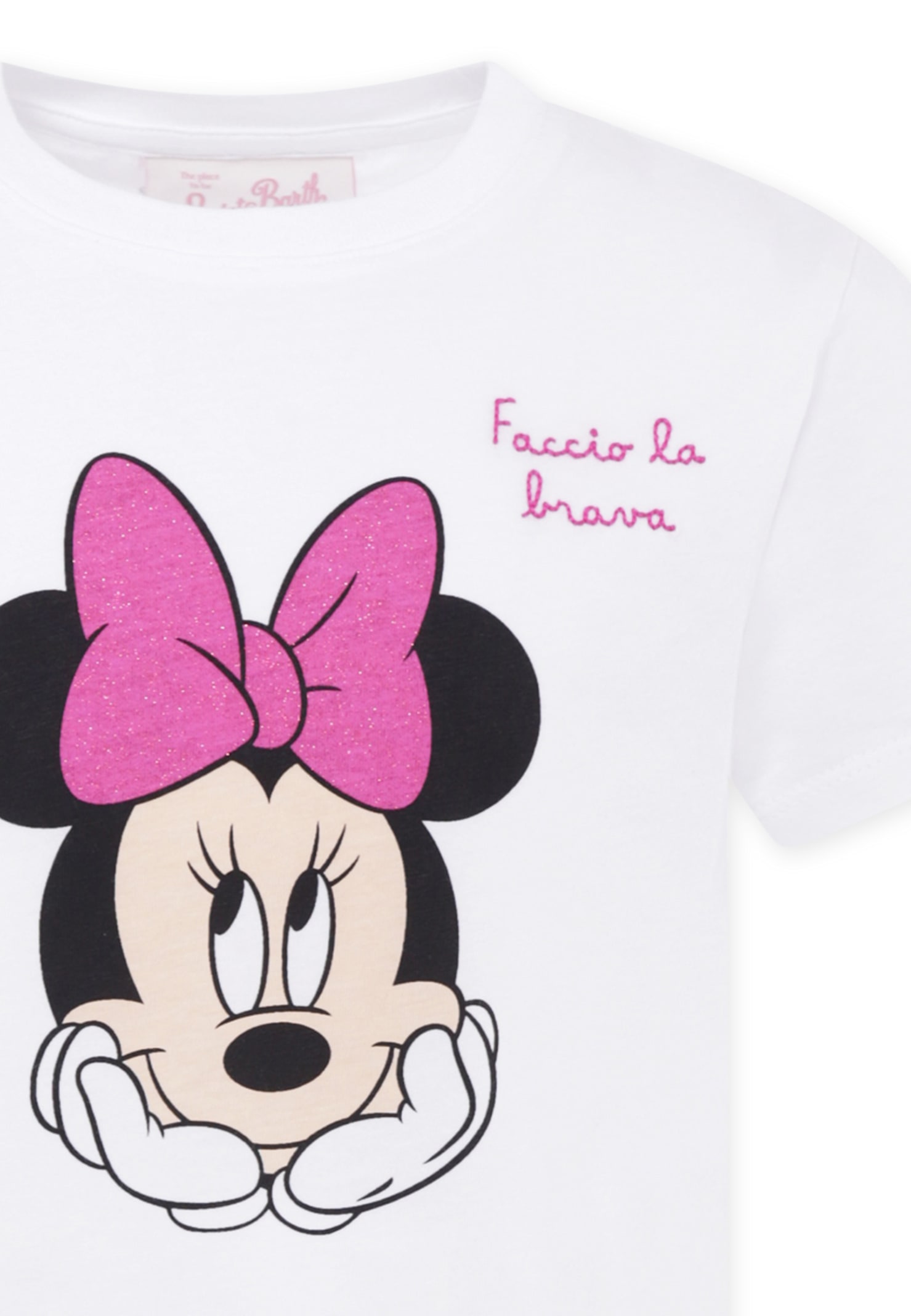 Mc2 Saint Barth White T-shirt For Girl With Minnie In White
