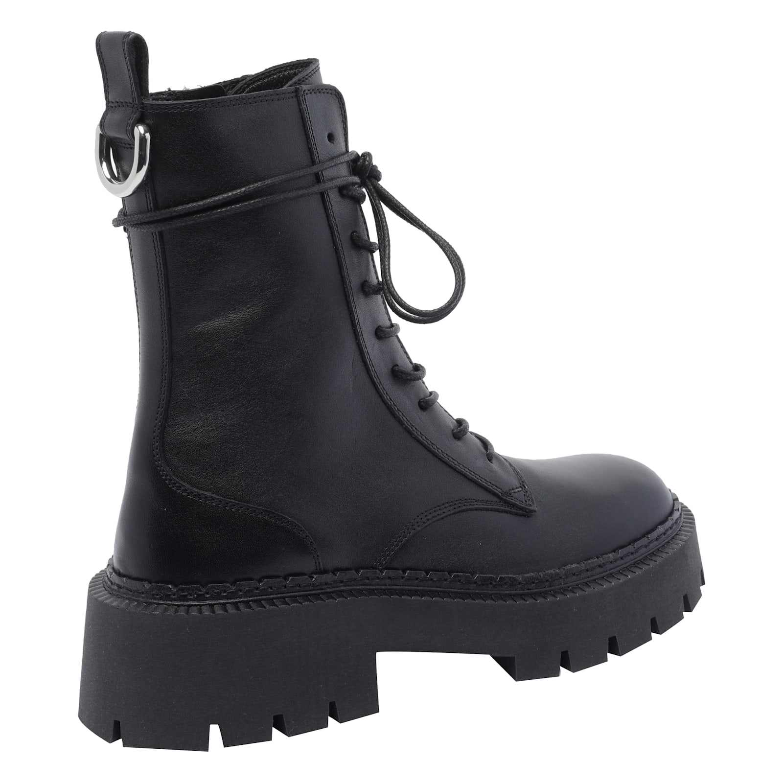 Vic Matie Etna 101 Combat Boots In Black Leather In Black