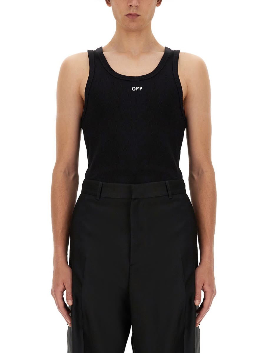 Shop Off-white Tank Top With Logo In Black