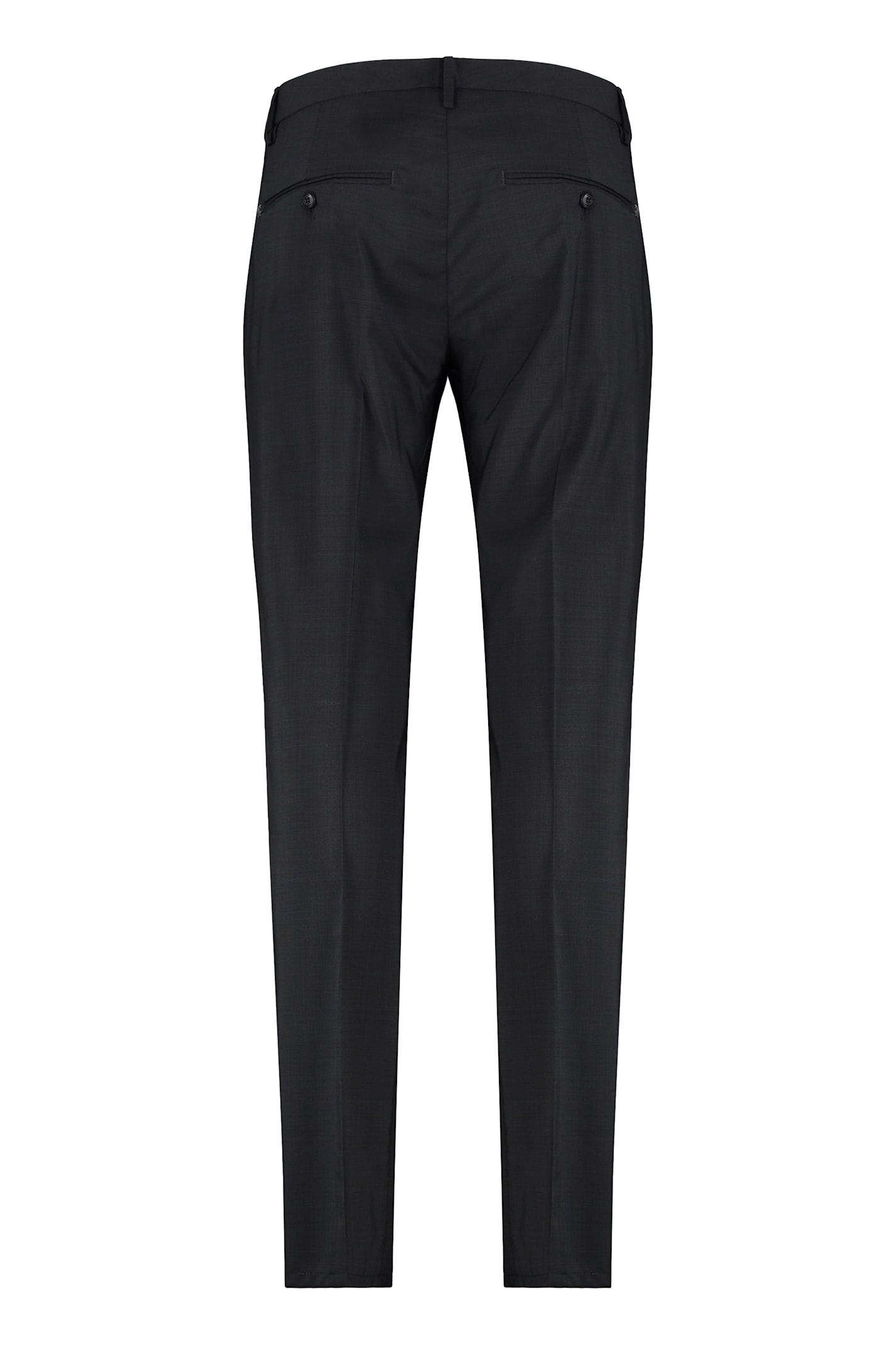 Dondup Wool Trousers With Belt Loops And Pockets In Grey