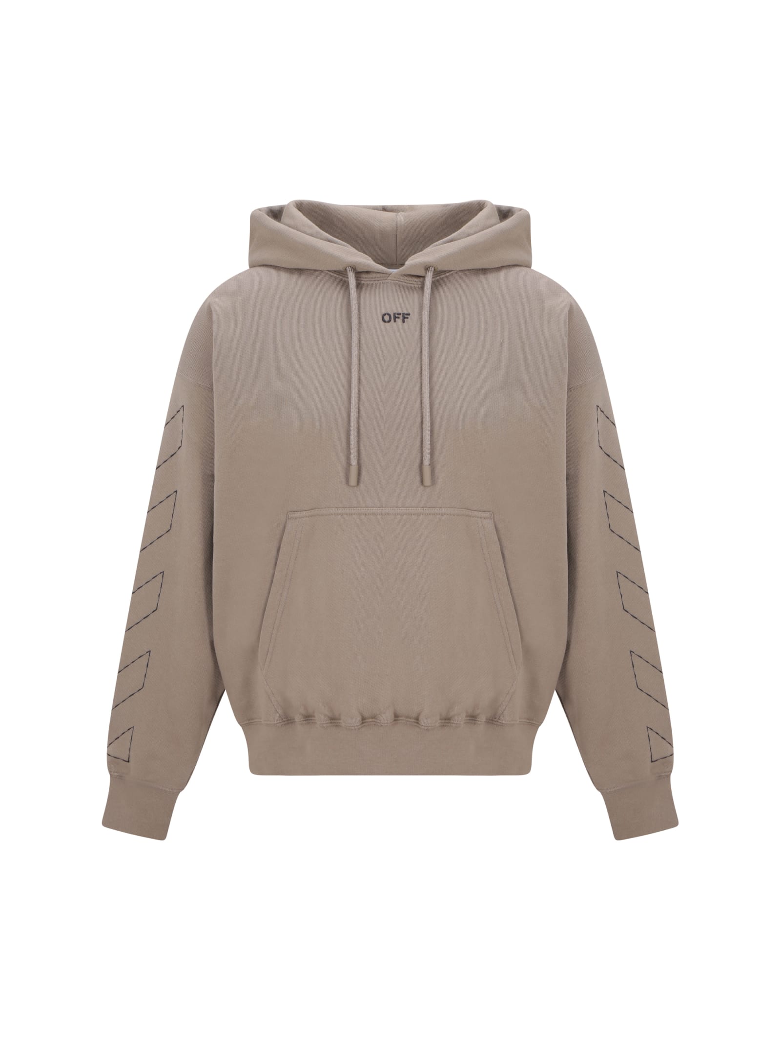 Shop Off-white Hoodie In Beige Black