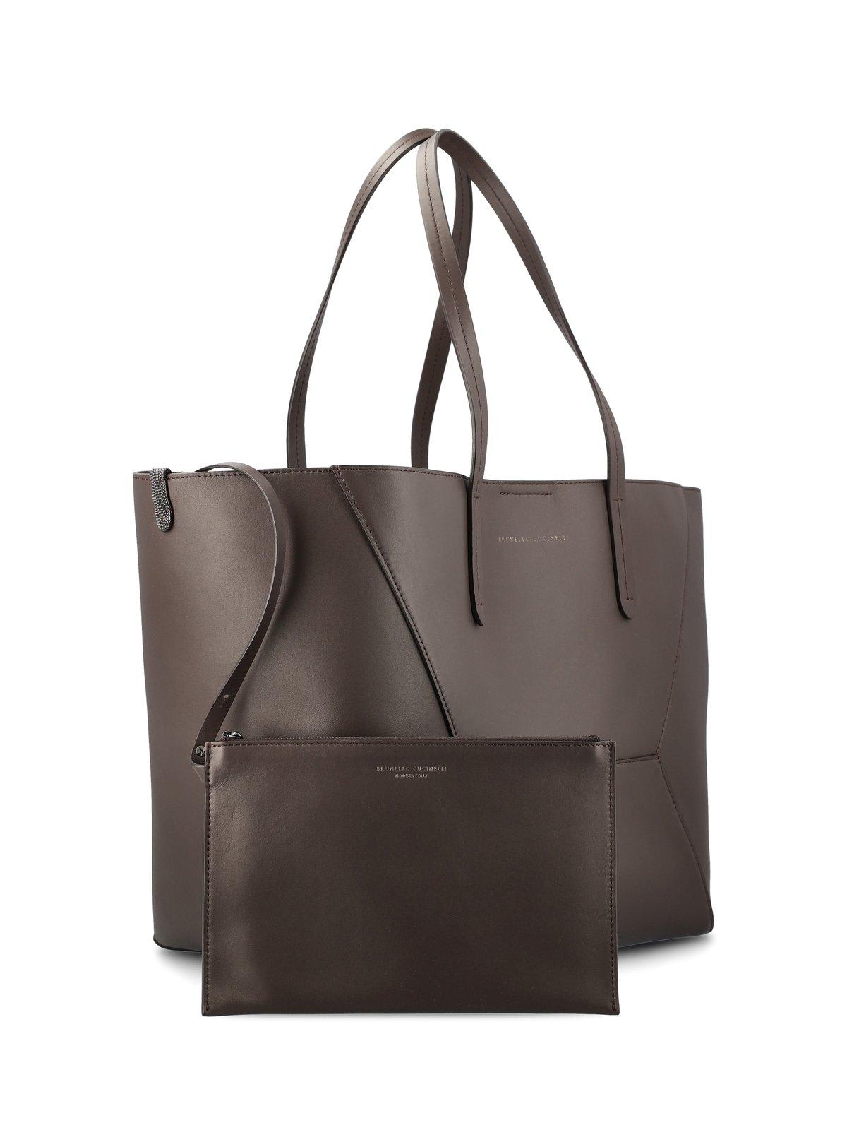 BRUNELLO CUCINELLI LEATHER TOTE BAG 