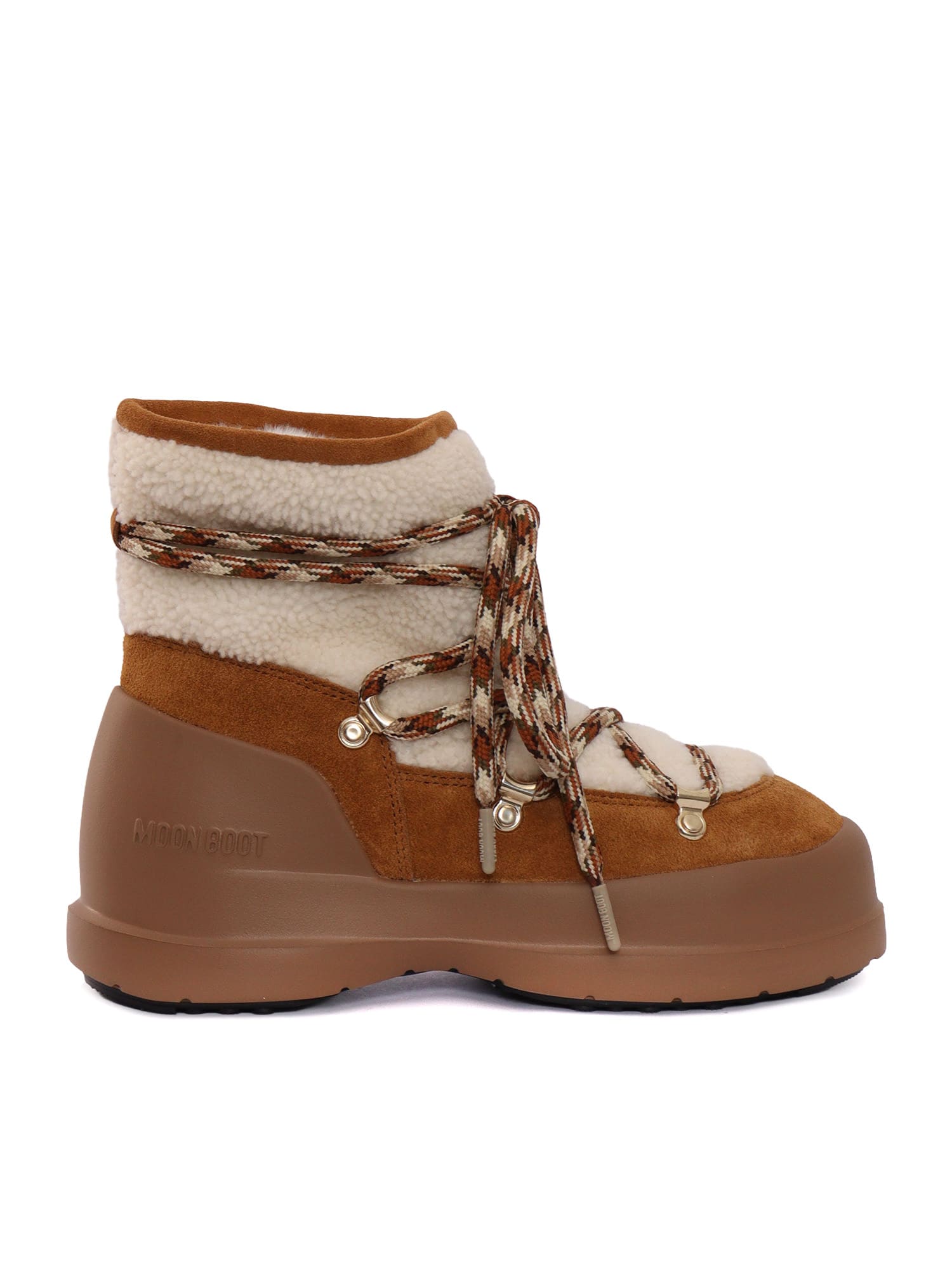 Moon Boot Shearling And Suede Winter Boots In Brown