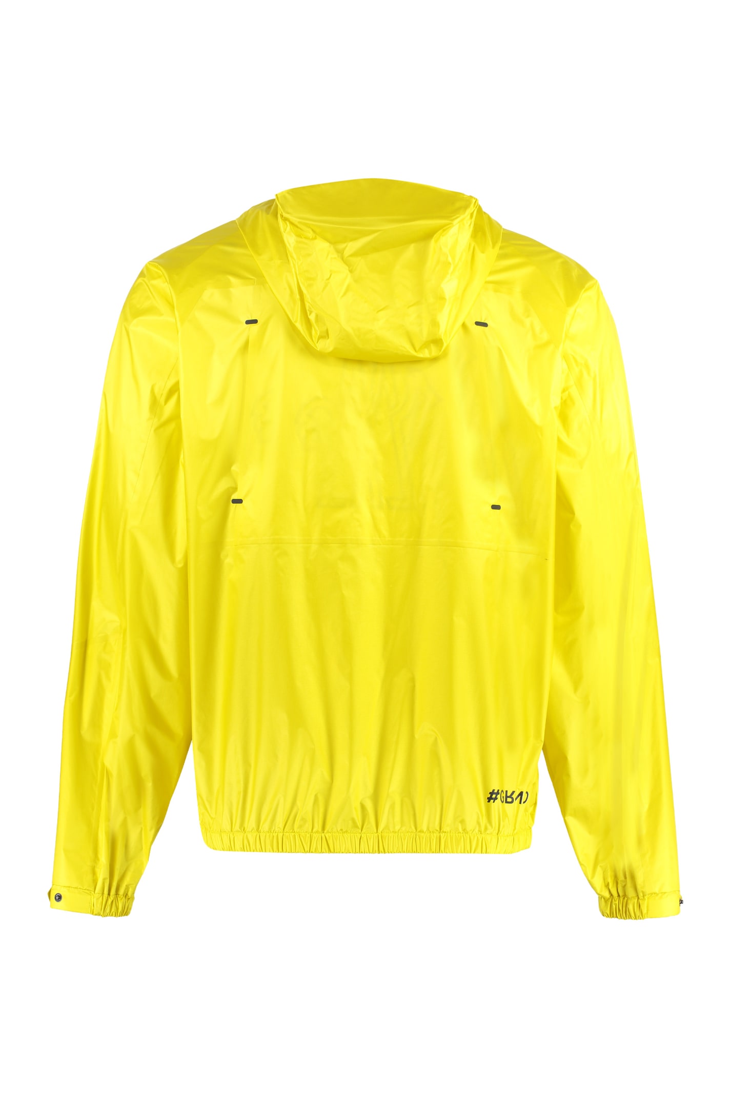 Shop Moncler Fiernaz Hooded Techno Fabric Raincoat In Yellow
