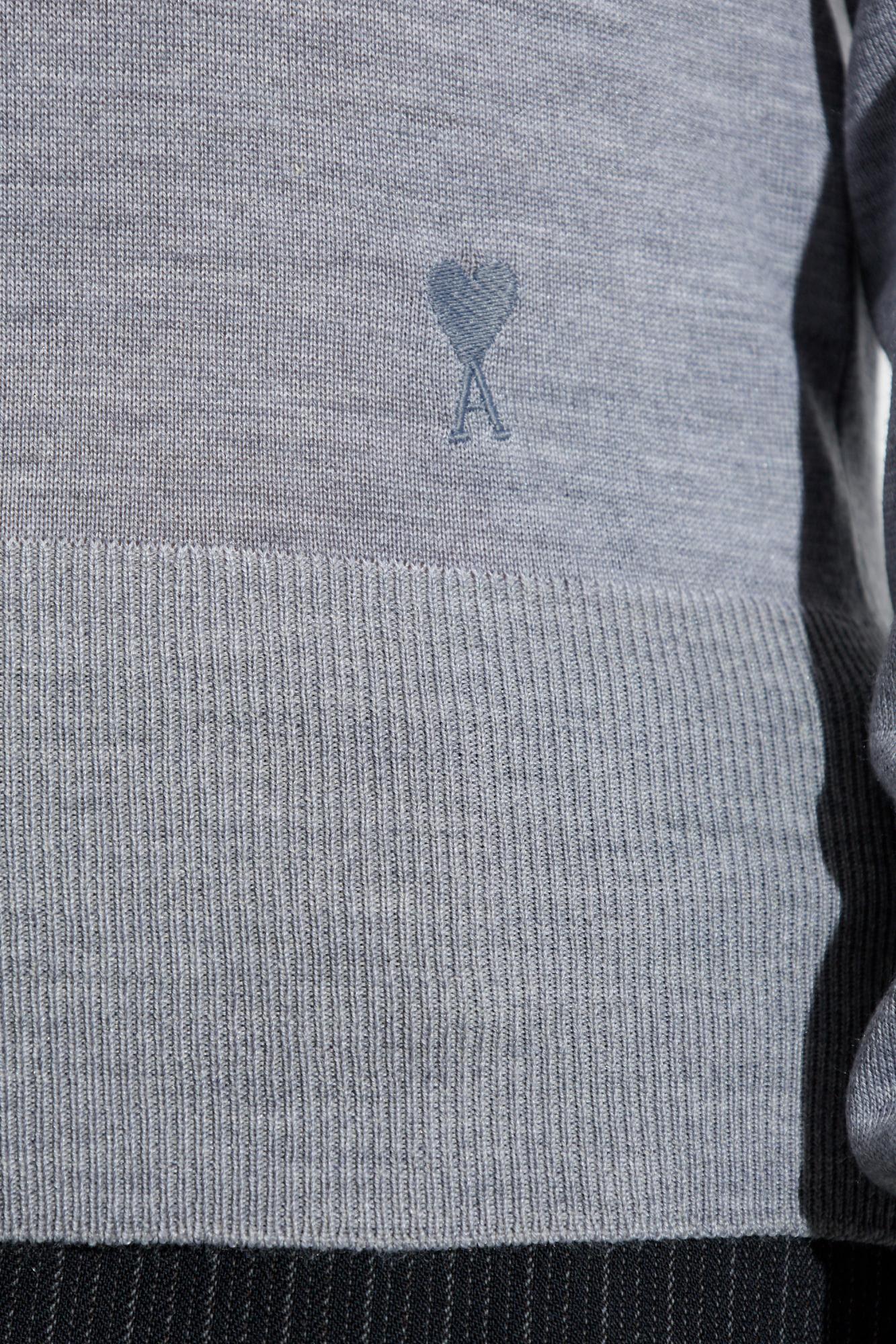 Ami Alexandre Mattiussi Ami Women Crew Neck Sweater In Wool And Silk In Gray