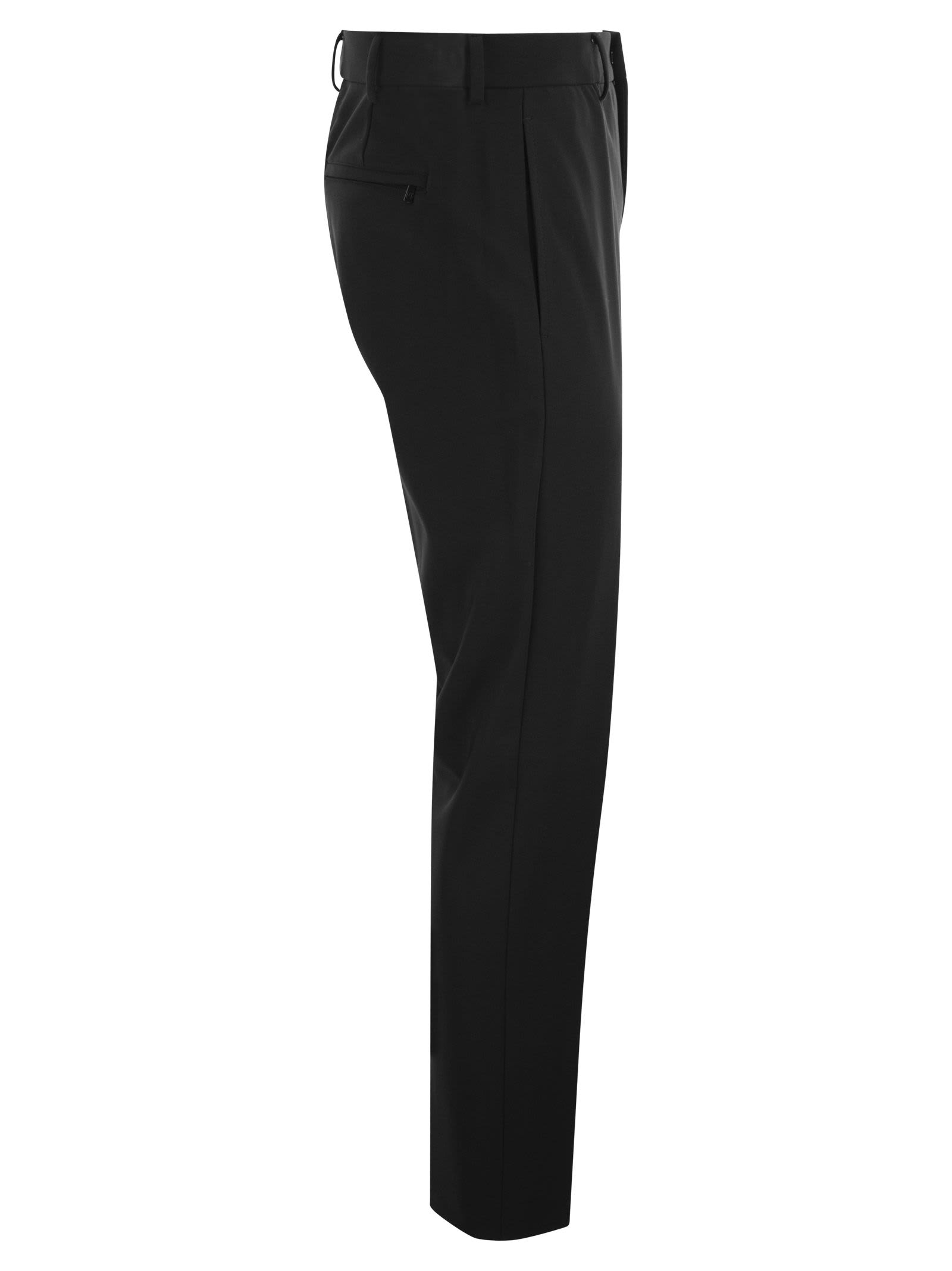 Shop Pt Torino Epsilon Trousers In Technical Fabric In Black