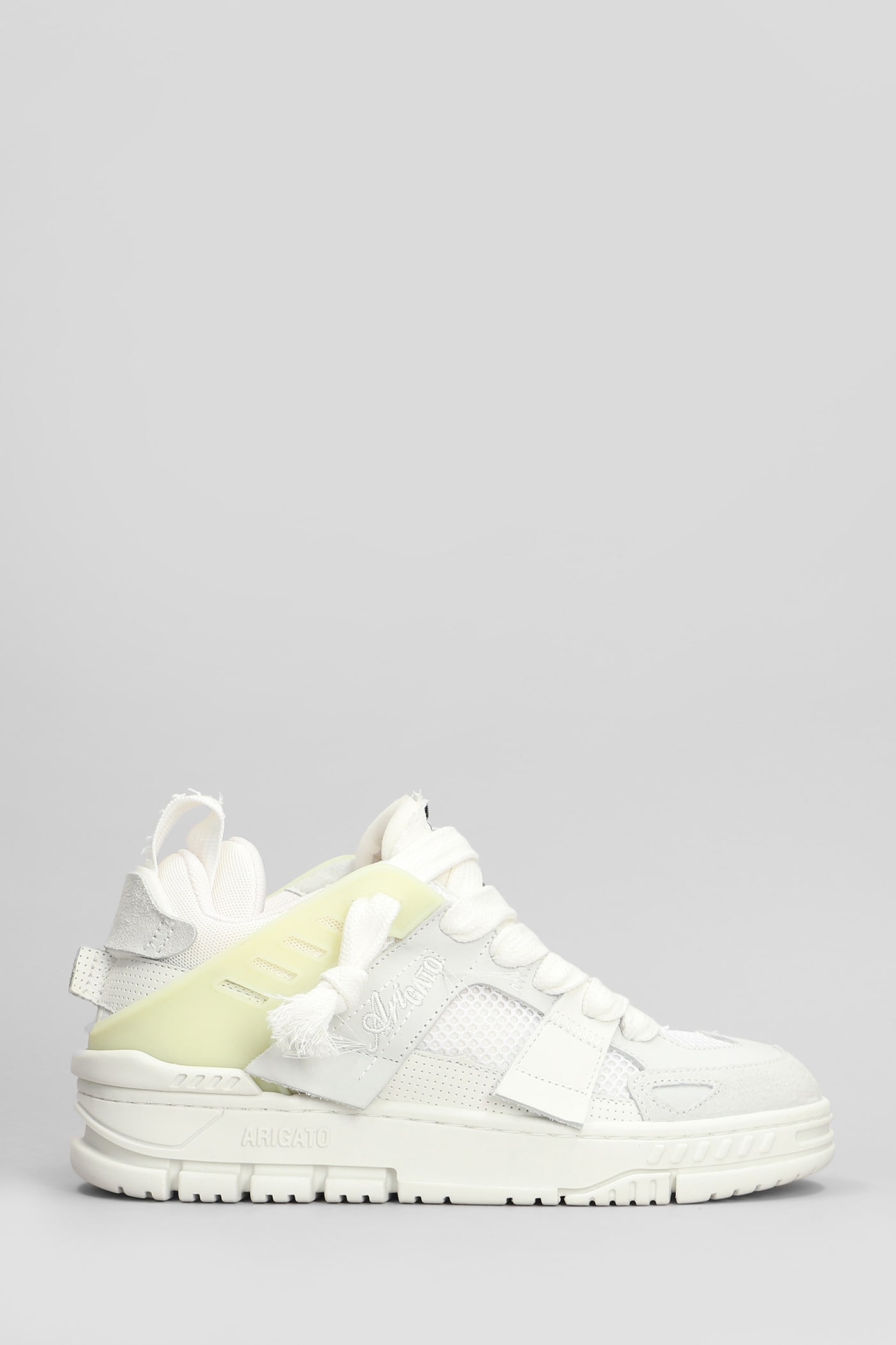 Area Patchwork Sneakers In White Suede And Leather