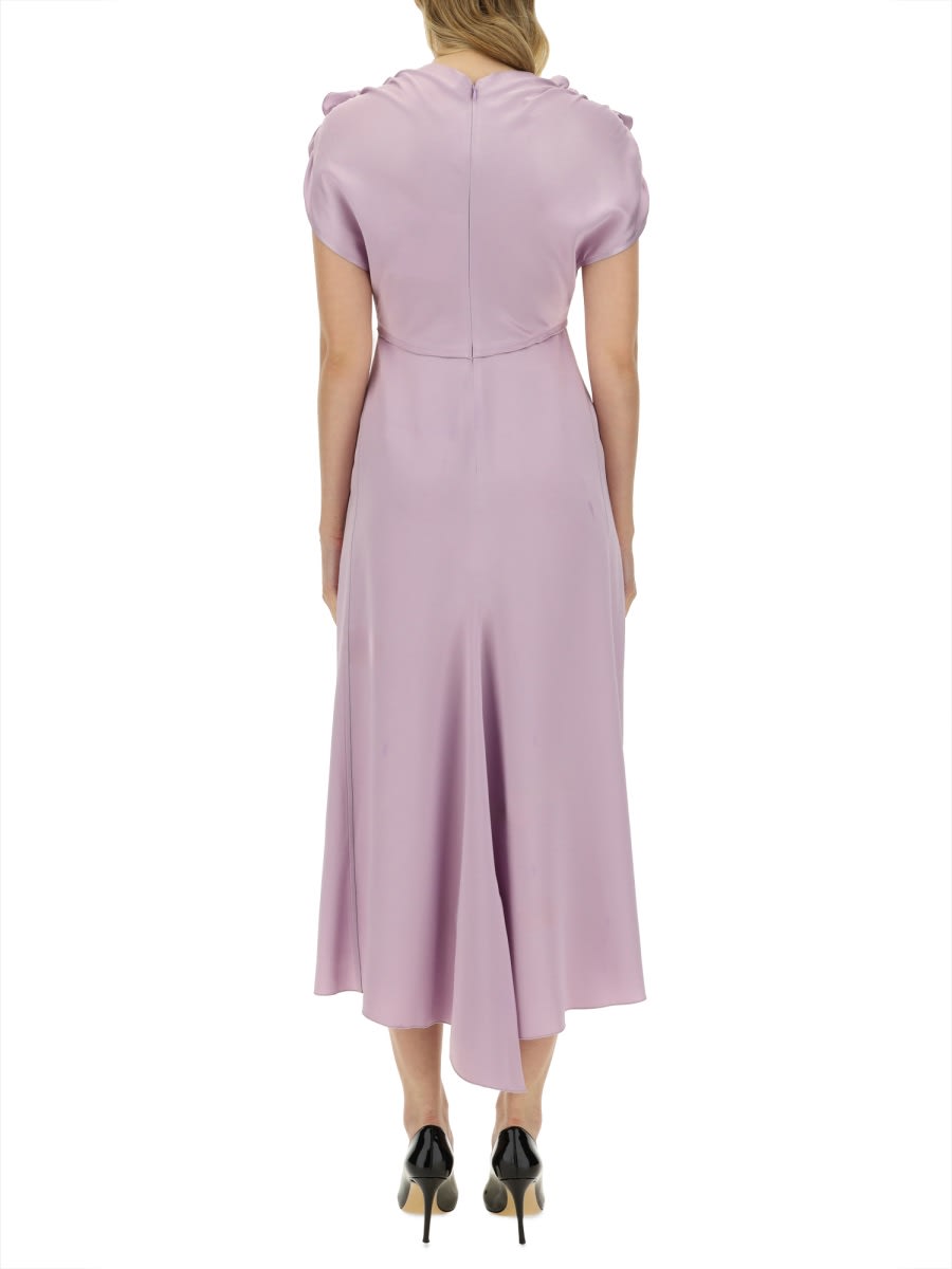 Shop Victoria Beckham V-neck Dress In Lilac