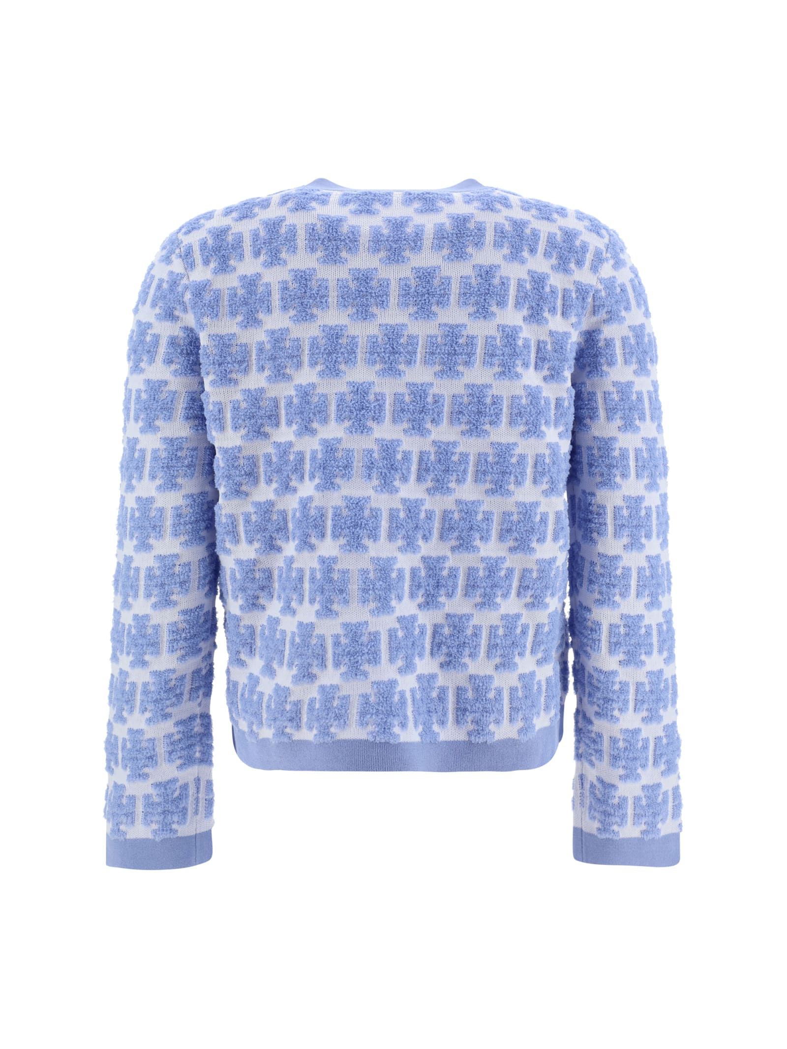 Shop Tory Burch Cardigan In Hydrangea Blue / White