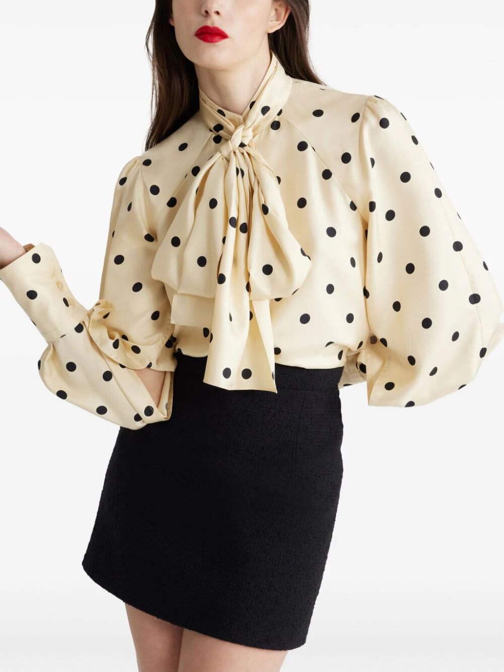 Shop Patou Camicia Con Sciarpa In Beige