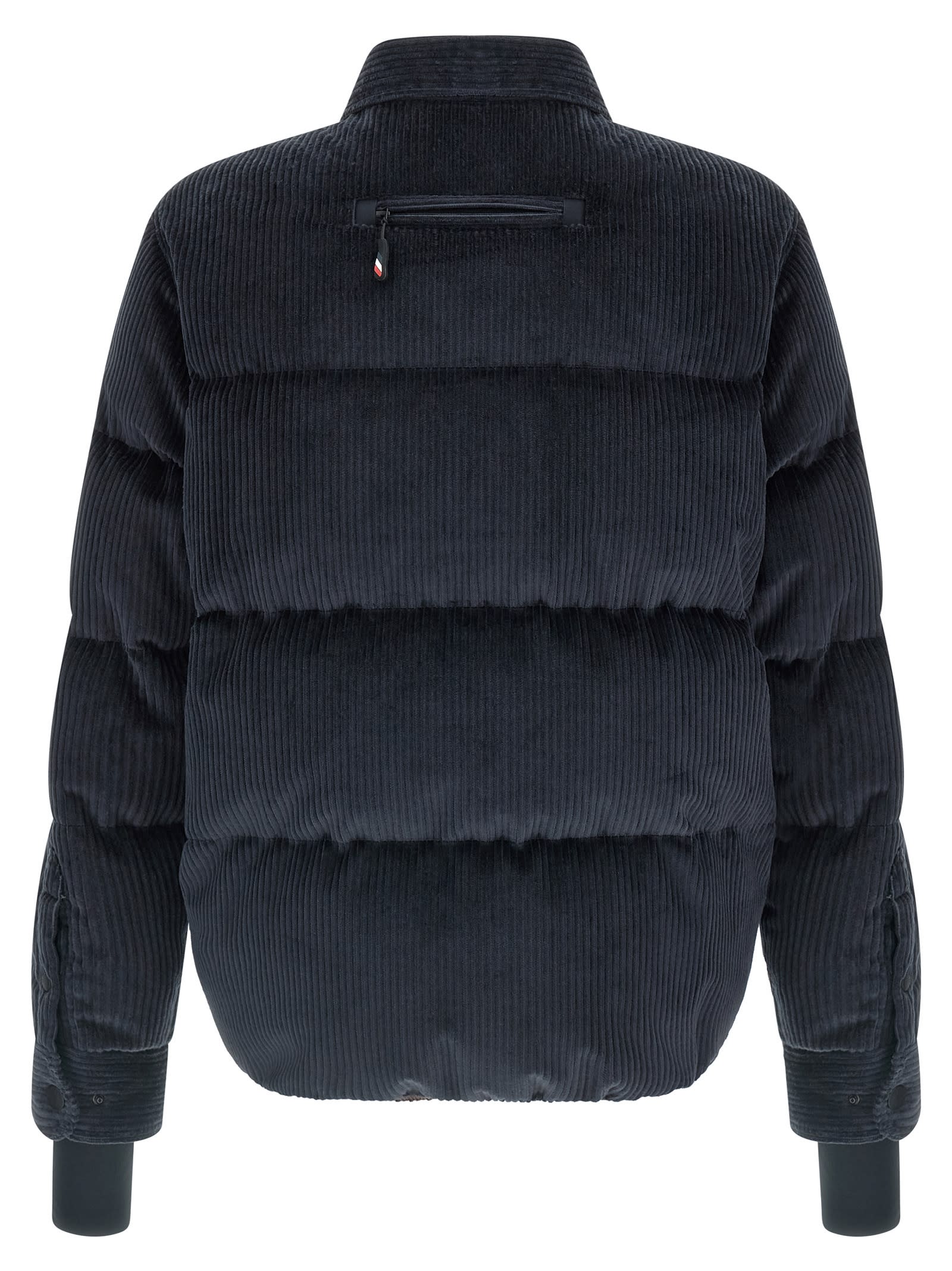 Moncler Elgon Corduroy Down Ski Jacket In Blue
