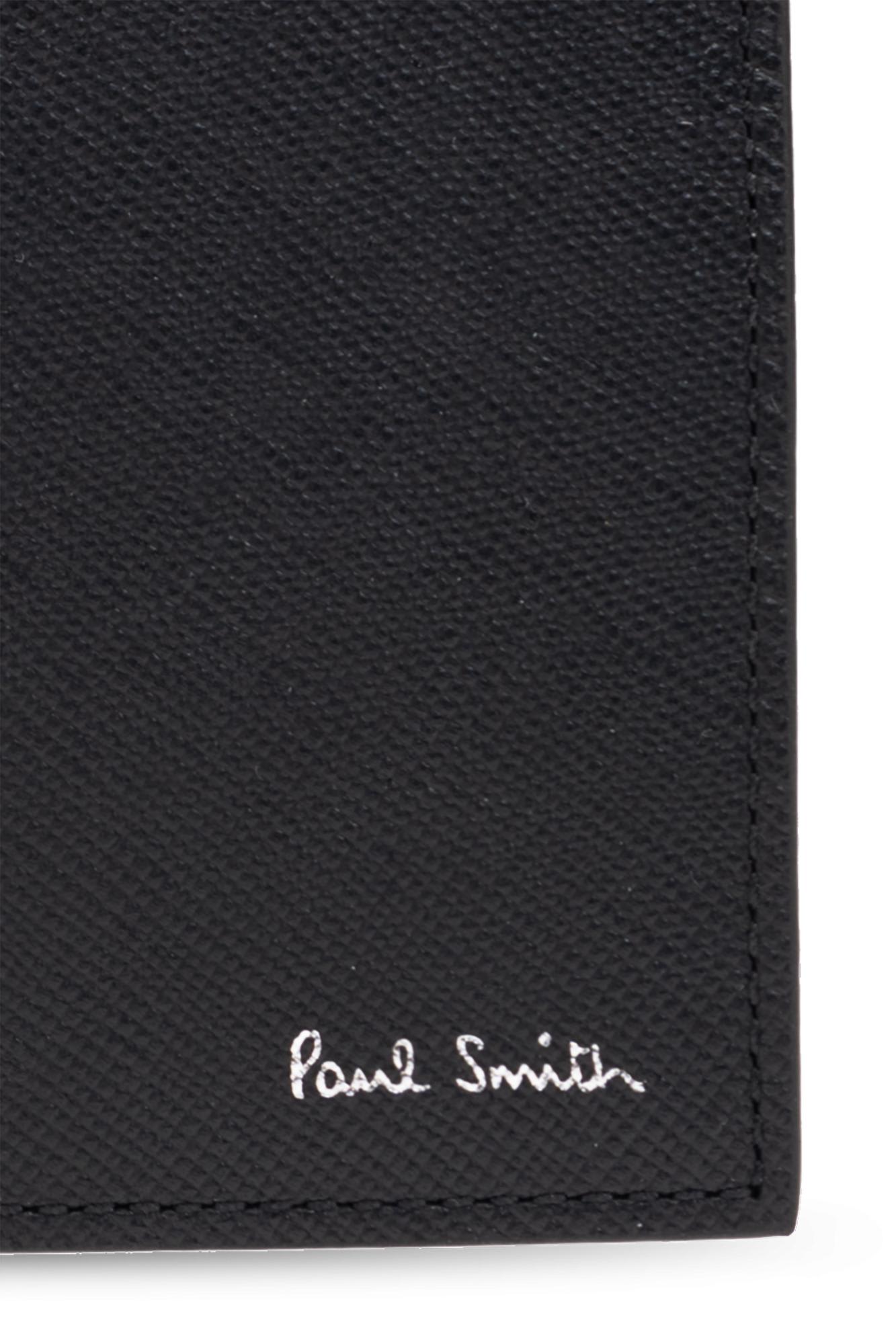 Paul Smith Textured Lambskin Bifold Wallet With Signature Detail In Black