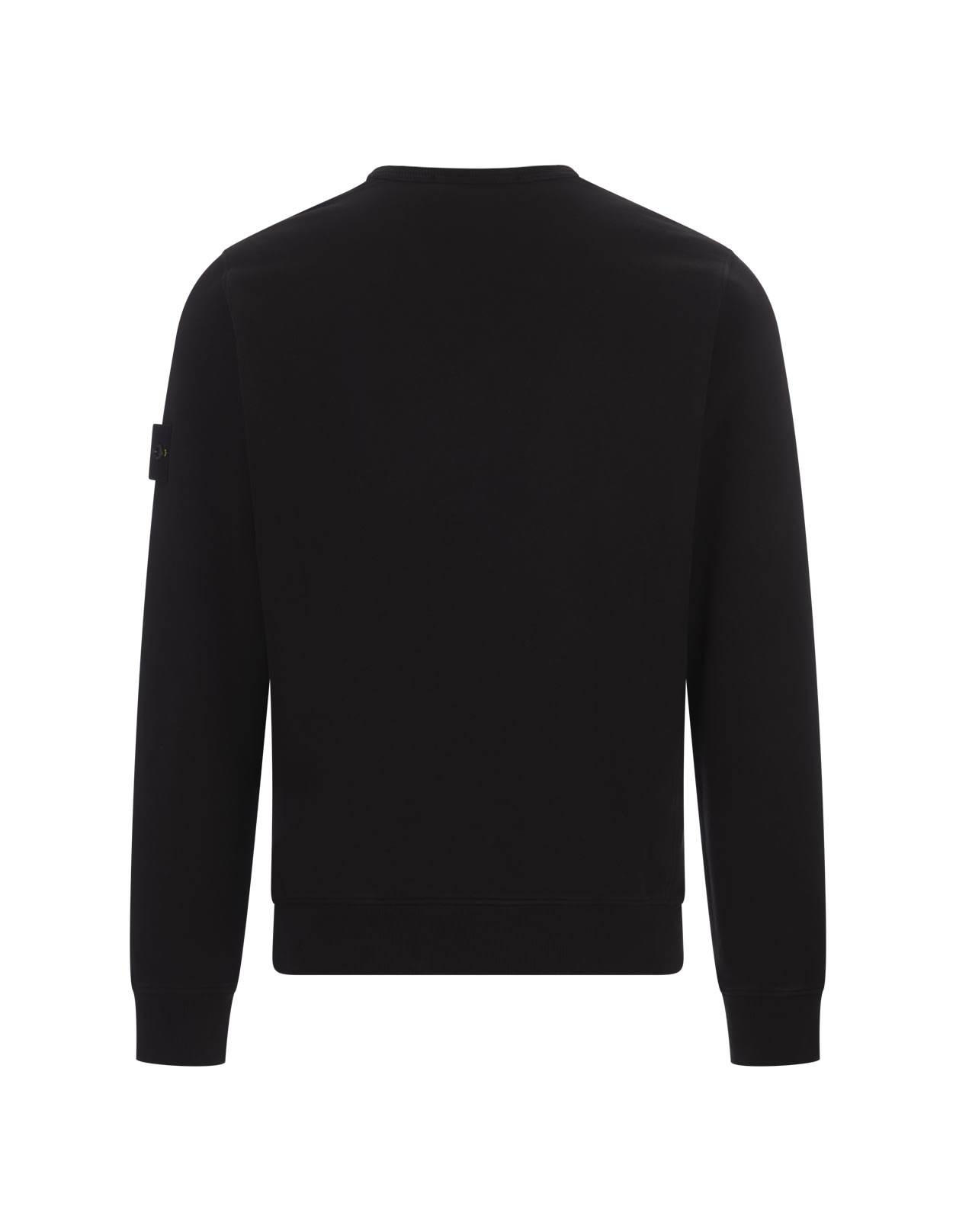 Shop Stone Island Crew-neck Sweatshirt In Black Gauzed Cotton