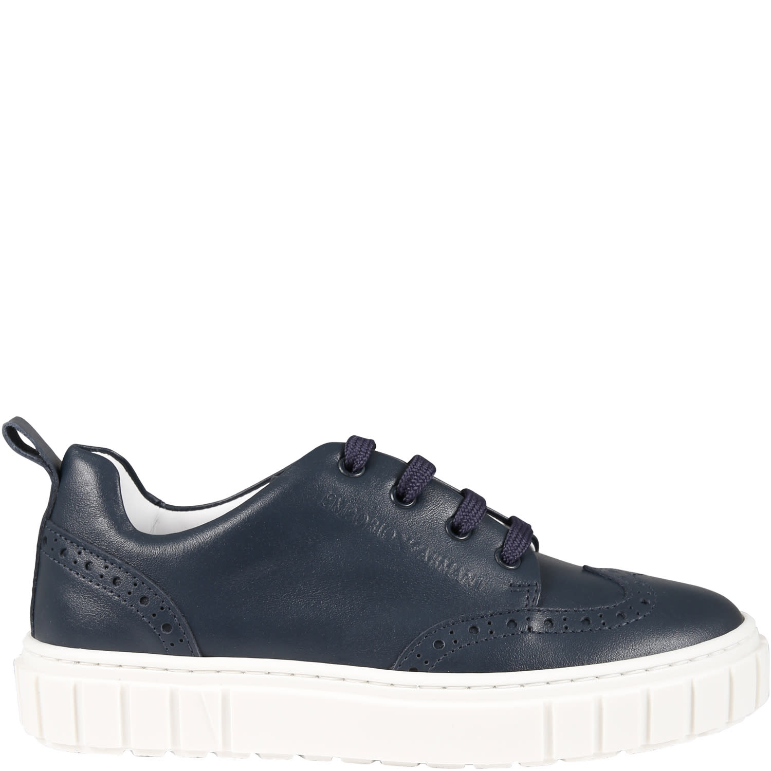 Armani Collezioni Kids' Blue Sneakers For Boy With Logo