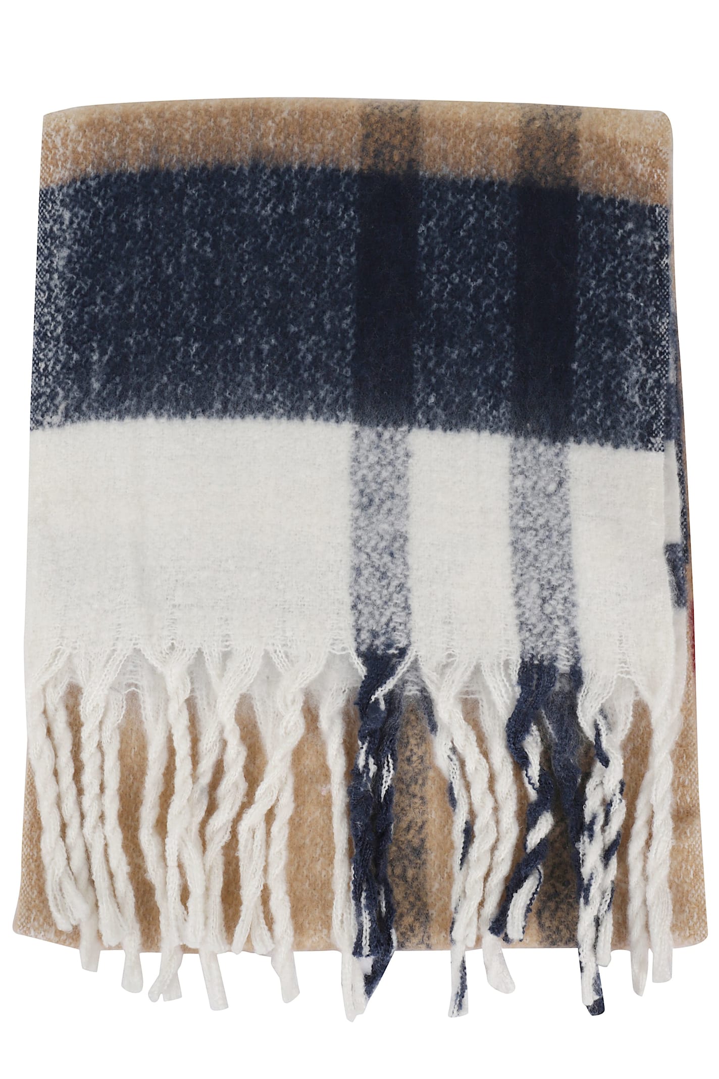 Barbour Tartan-pattern Fringed Scarf In Neutral