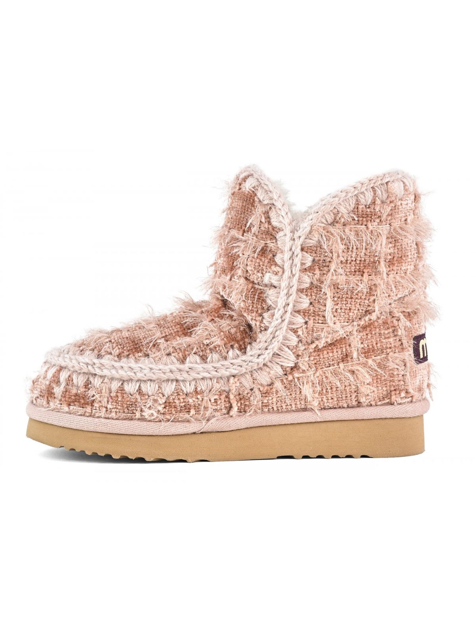 Shop Mou Eskimo 18 Nude Shaggy Textile In Pink