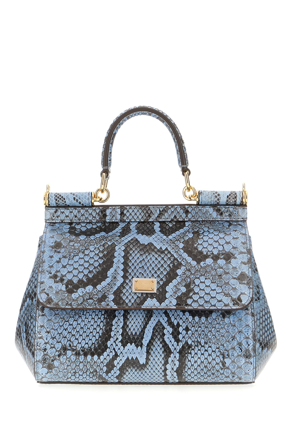 Dolce & Gabbana Multicolor Python Mini Sicily Handbag In Azzurroglicine