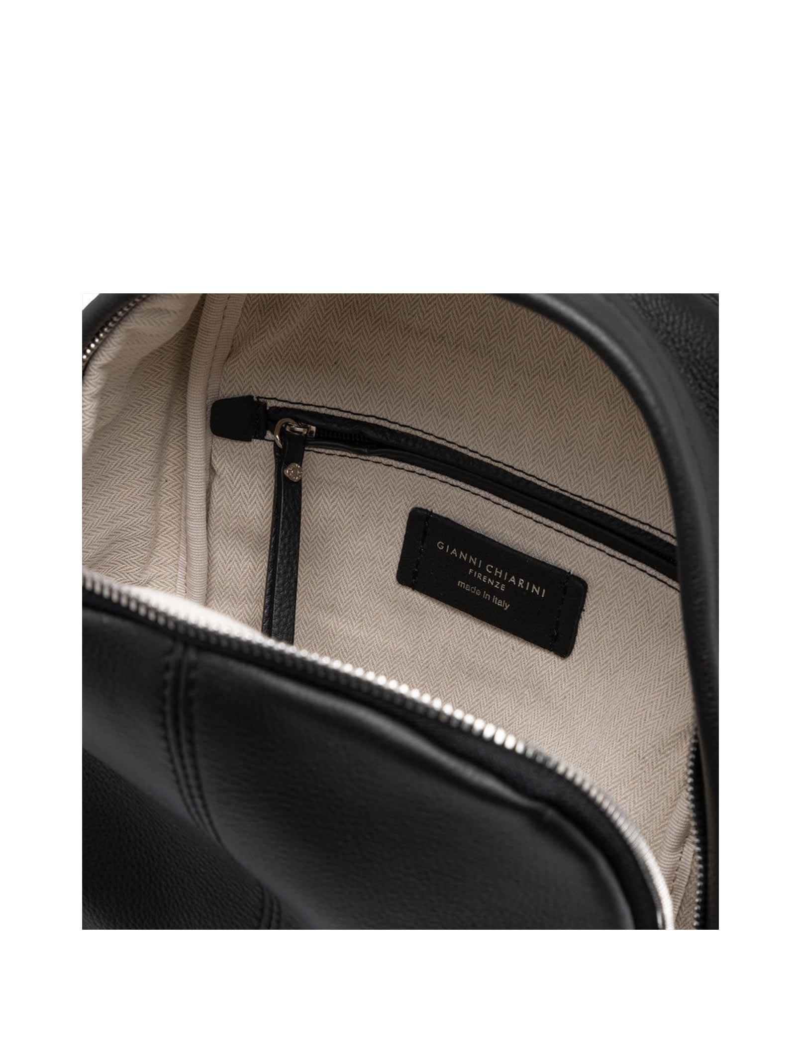 Shop Gianni Chiarini Ambra Backpack In Matt Effect Leather In Nero