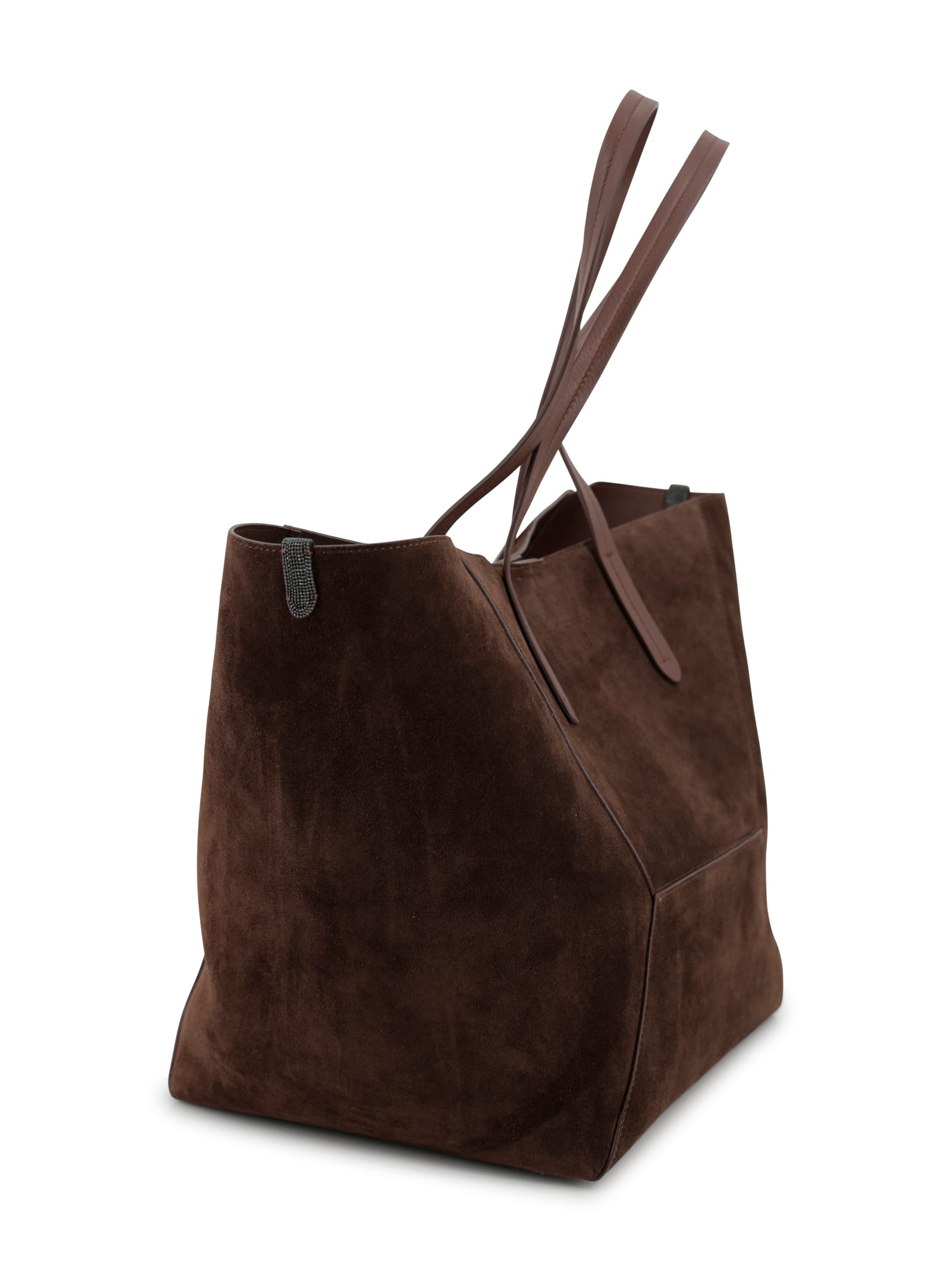 Brunello Cucinelli Stitched Duo Tote Bag In Purple