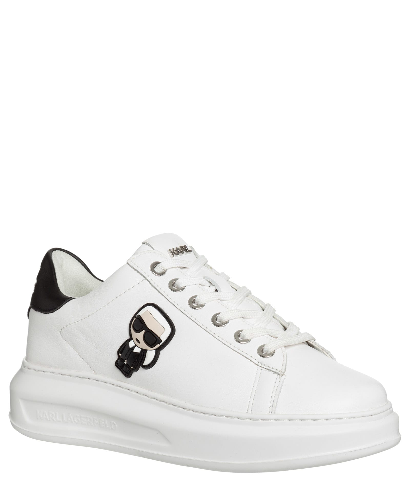 Karl Lagerfeld Kapri K/ikonik Leather Sneakers In White | ModeSens