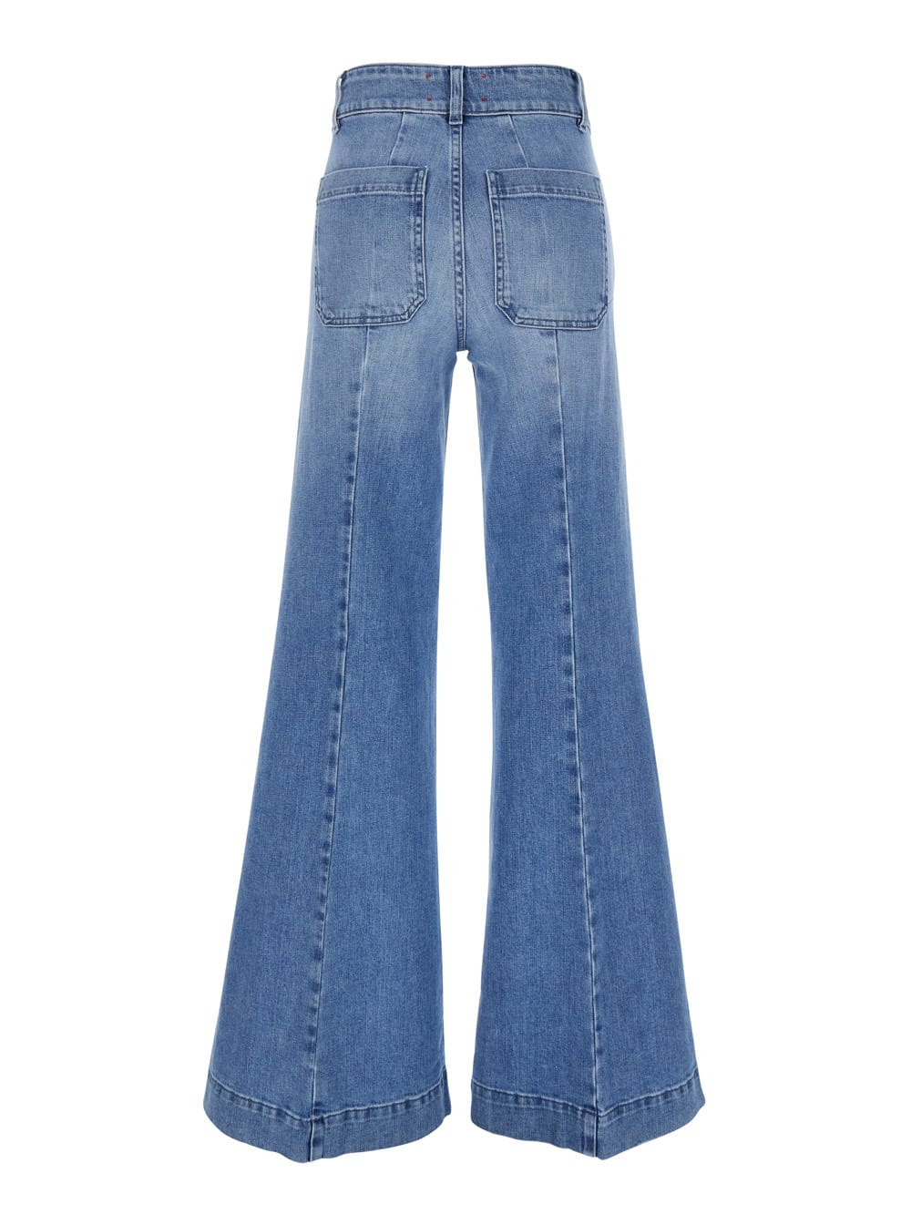 The Seafarer Jane Blue Trousers With Front Pockets And Washed Effect In Cotton Woman In Blu
