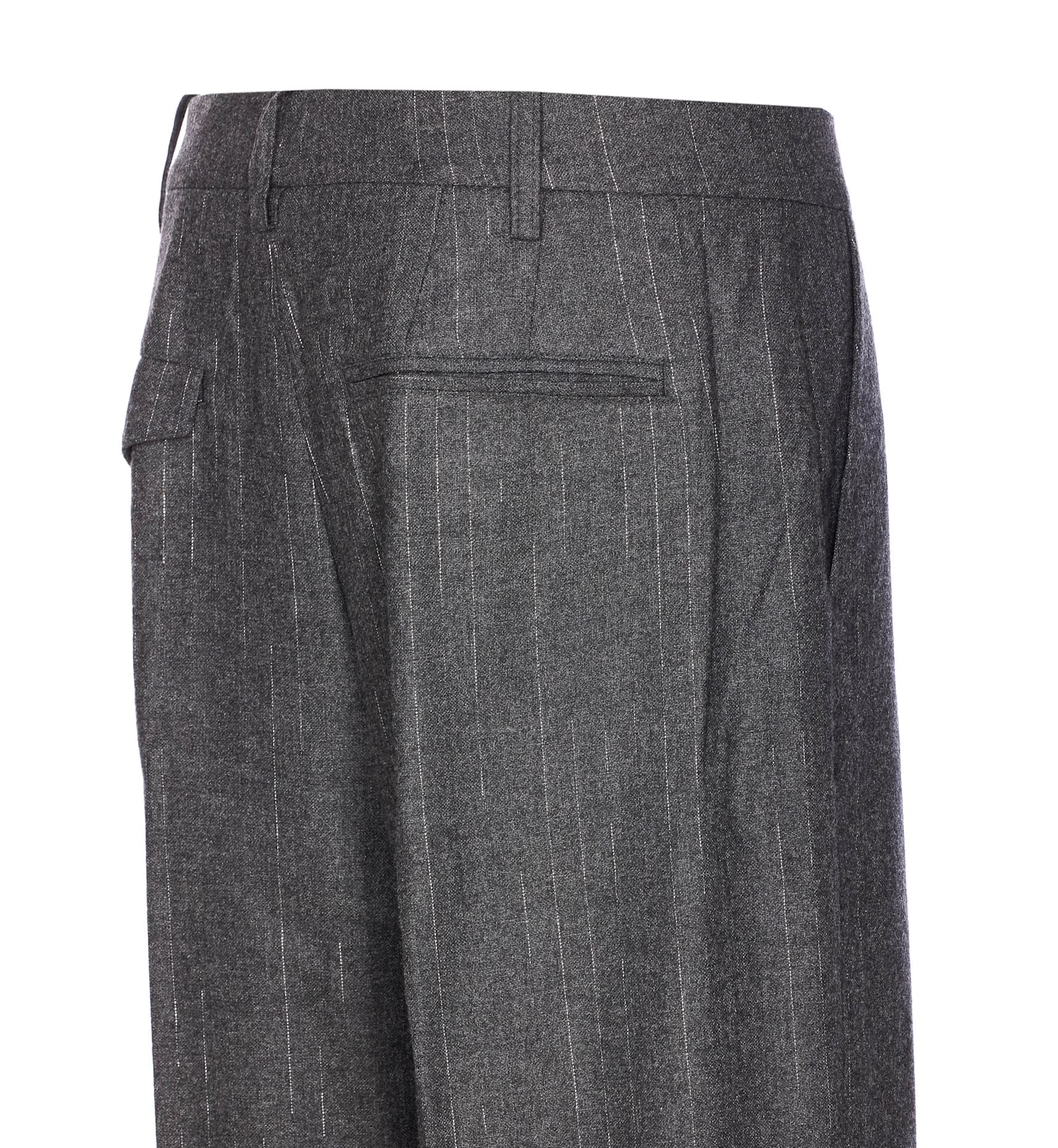 Zadig & Voltaire Trousers With Pinstripe Pattern And Side Pockets In Gray