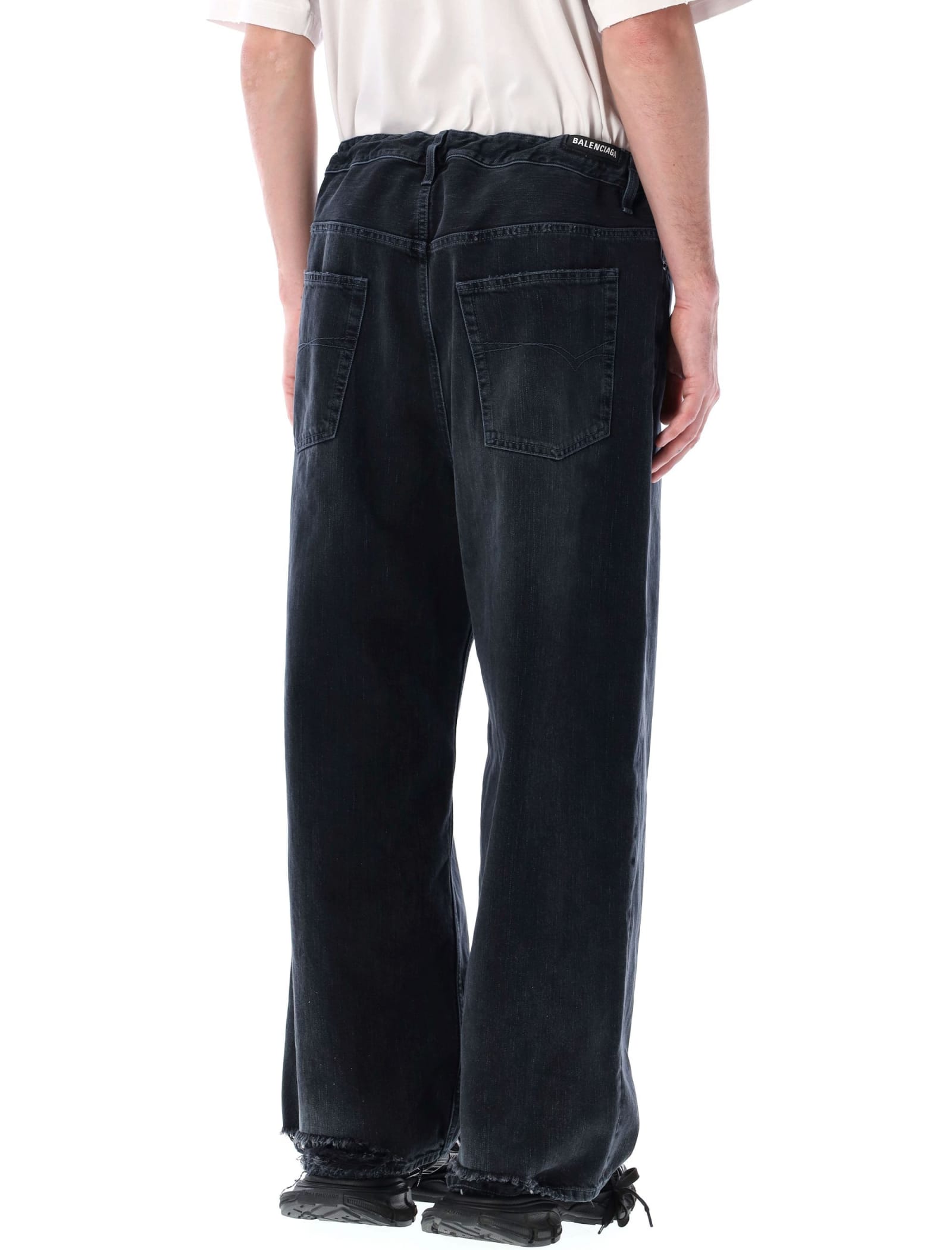 Balenciaga Baggy Jeans With Drawstring In Black