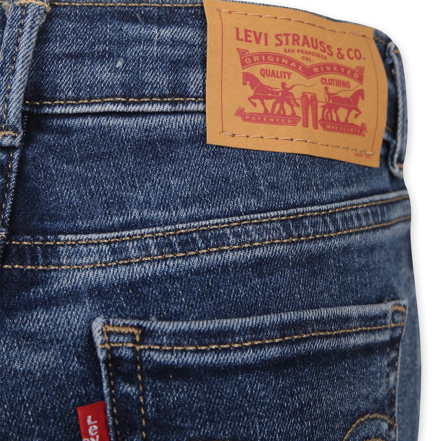 Shop Levi's Blue Jeans For Girl With Logo In Denim