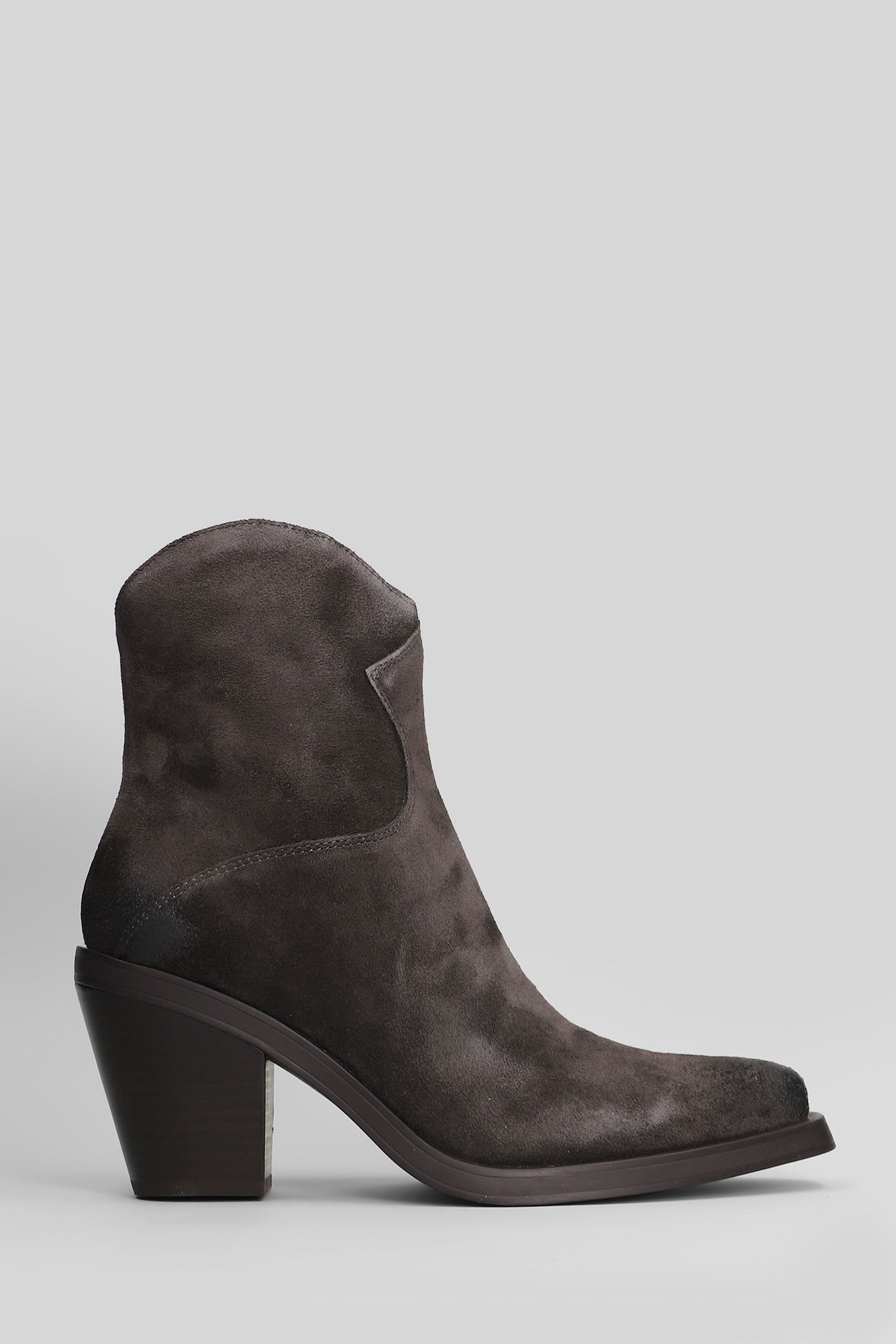 Ash Judy 03 Texan Ankle Boots In Brown Suede In Brown