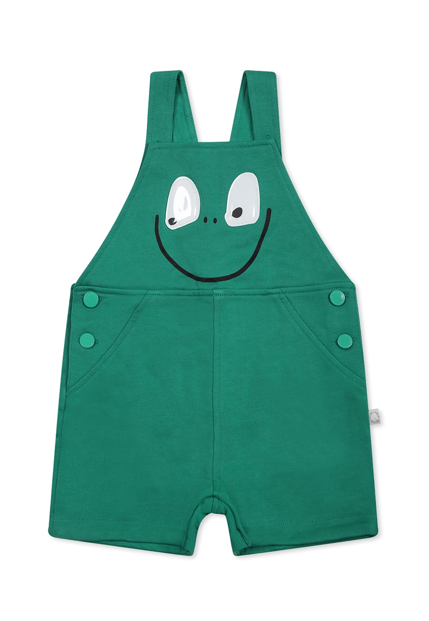 Stella Mccartney Green Dungarees For Baby Boy With Frog In Green