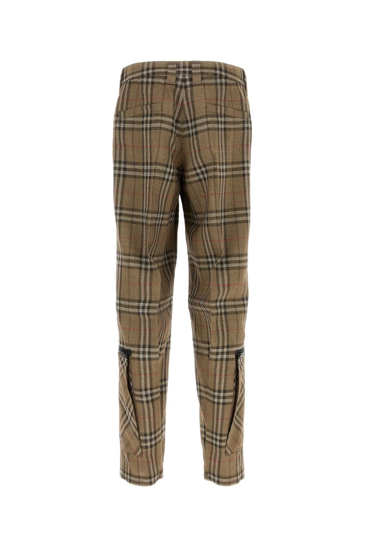 Burberry Cargo Pant With Embroidered Viscose Blend In Brushipcheck