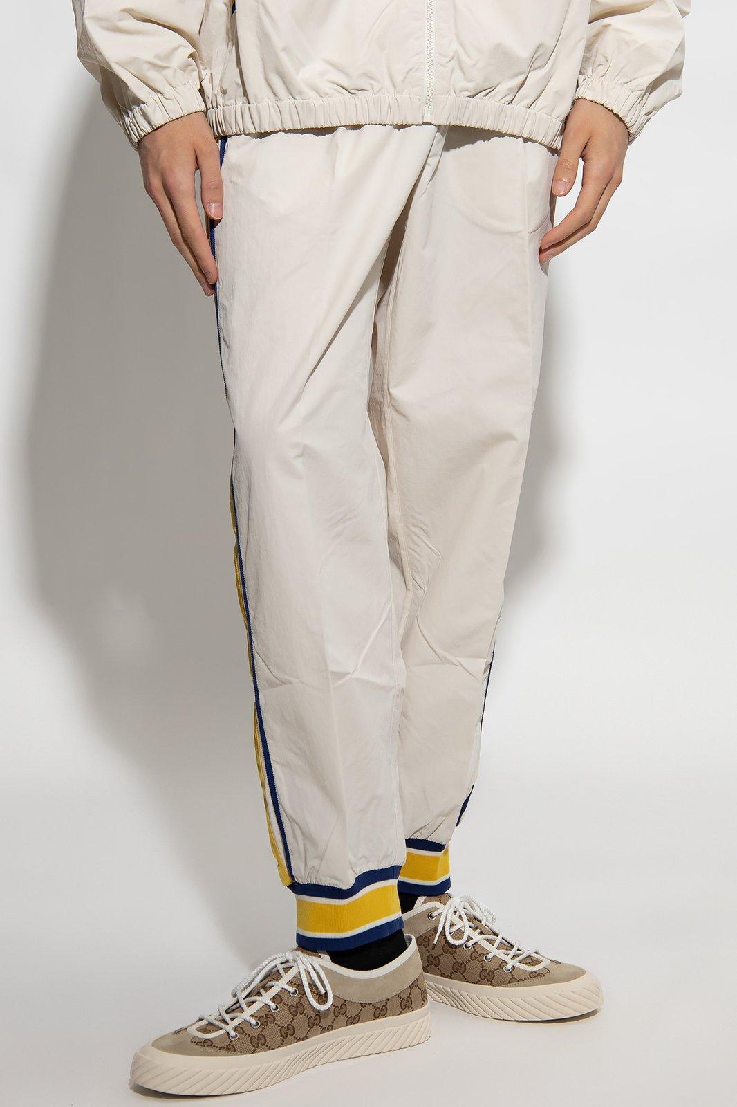 Shop Gucci Side Stripes Detail Sweatpants In White