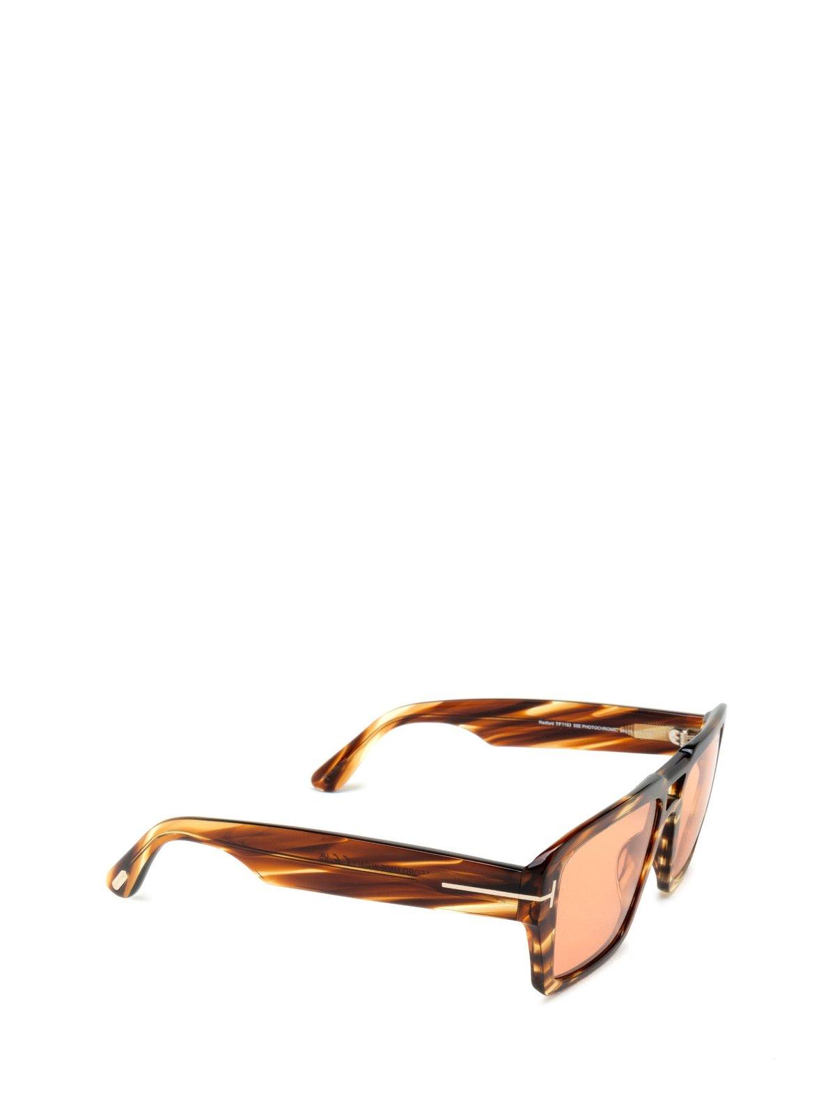 Tom Ford Redford Square Frame Sunglasses In 5655e - Avana Colorata / Marrone