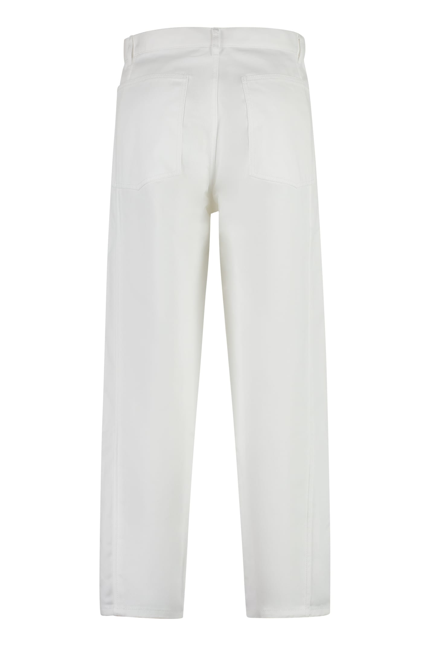 Shop Comme Des Garçons Shirt Cotton Trousers In White