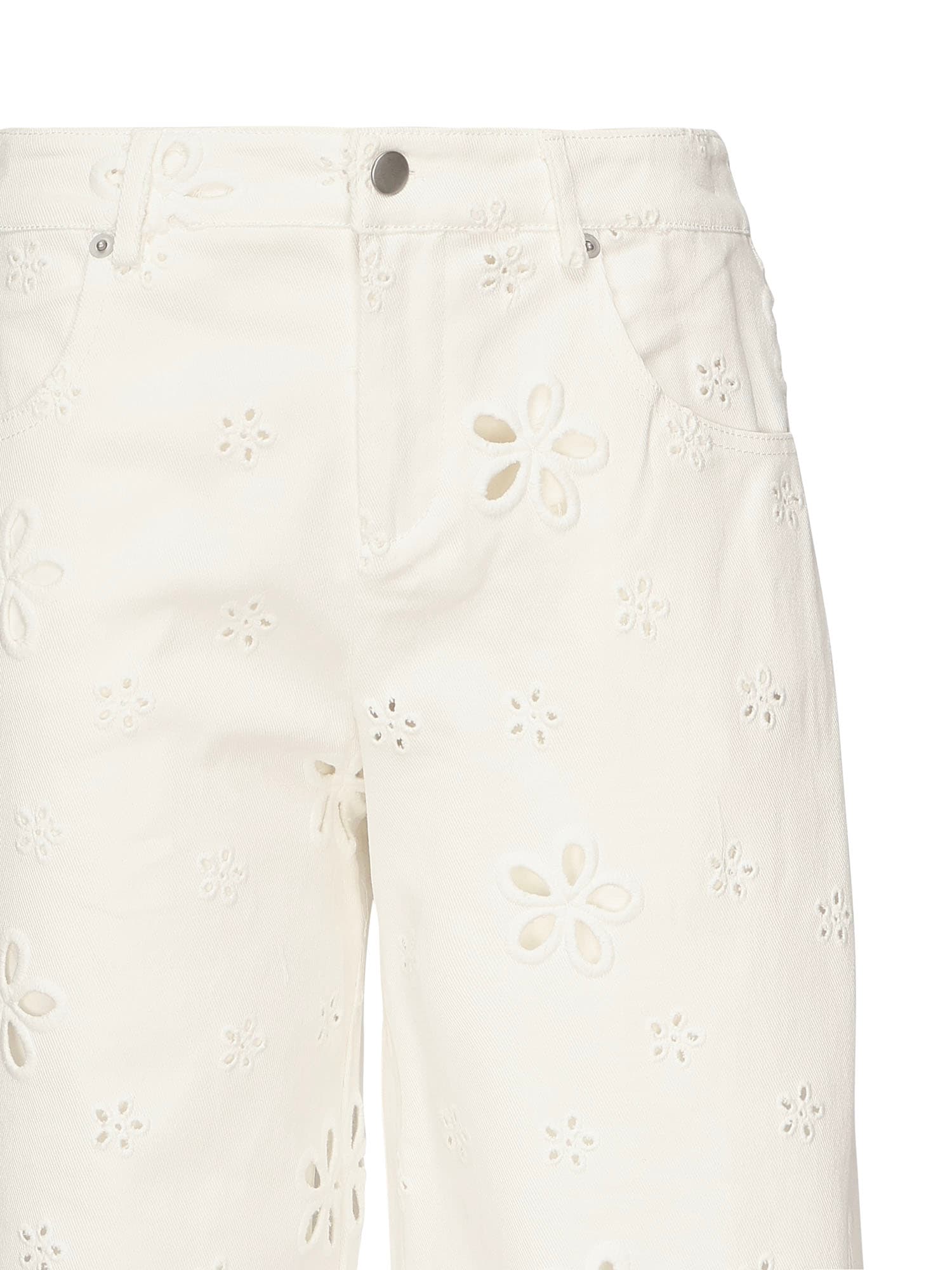For Love &amp; Lemons Daisy Baggy Jeans In White