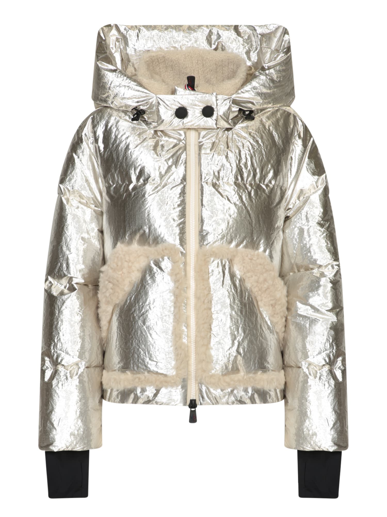 Shop Moncler Trevelin Silver Bomber Jacket In Metallic