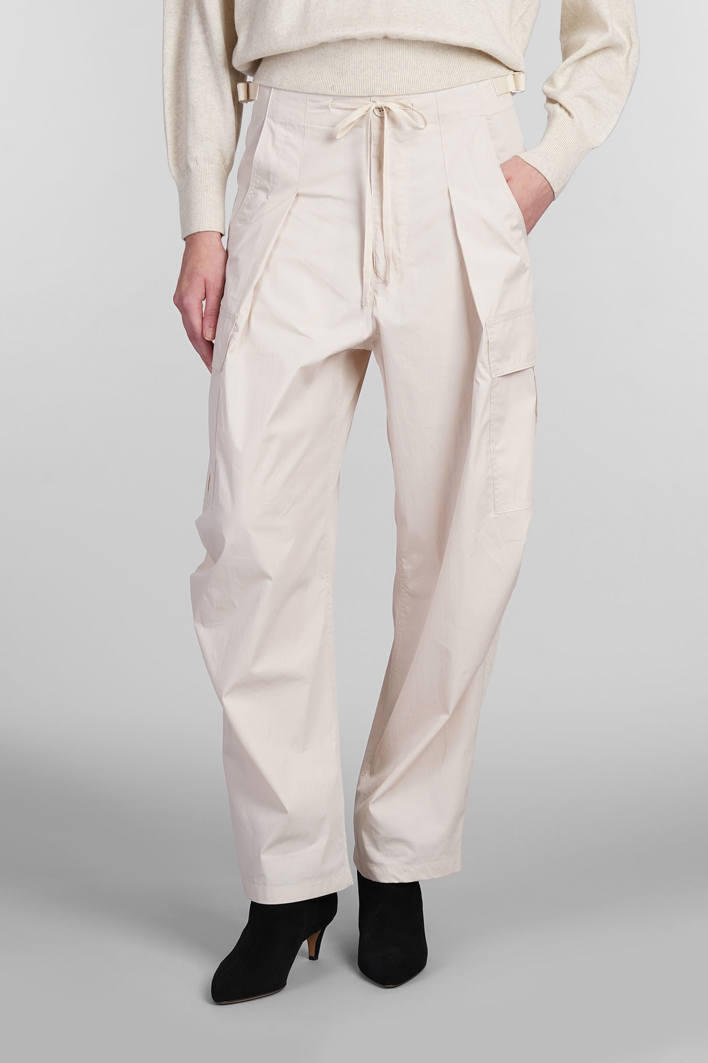 Shop Marant Etoile Rebecca Pants In Beige Cotton