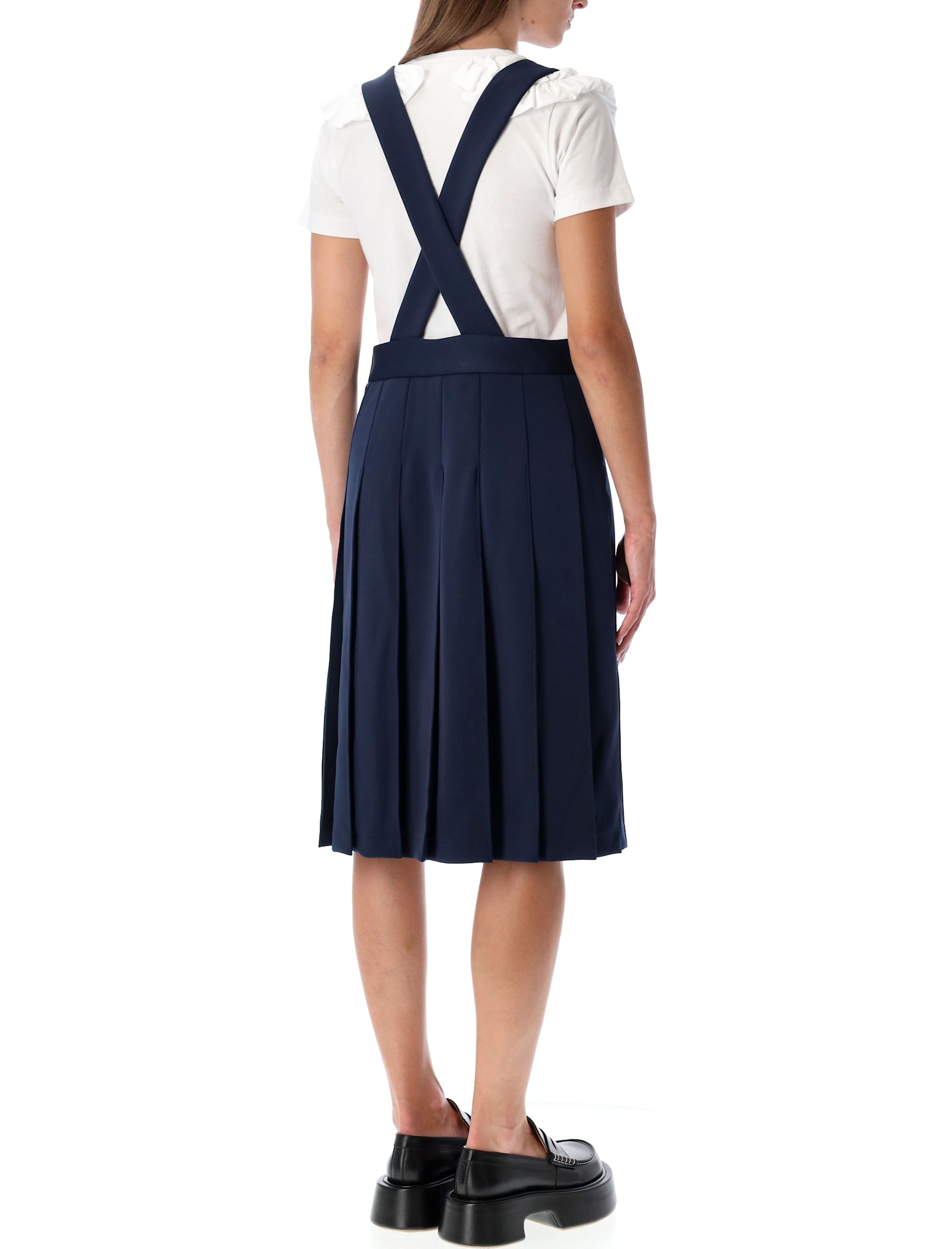 Comme Des Garcons Girl Pleated Pinafore Dress In Blue