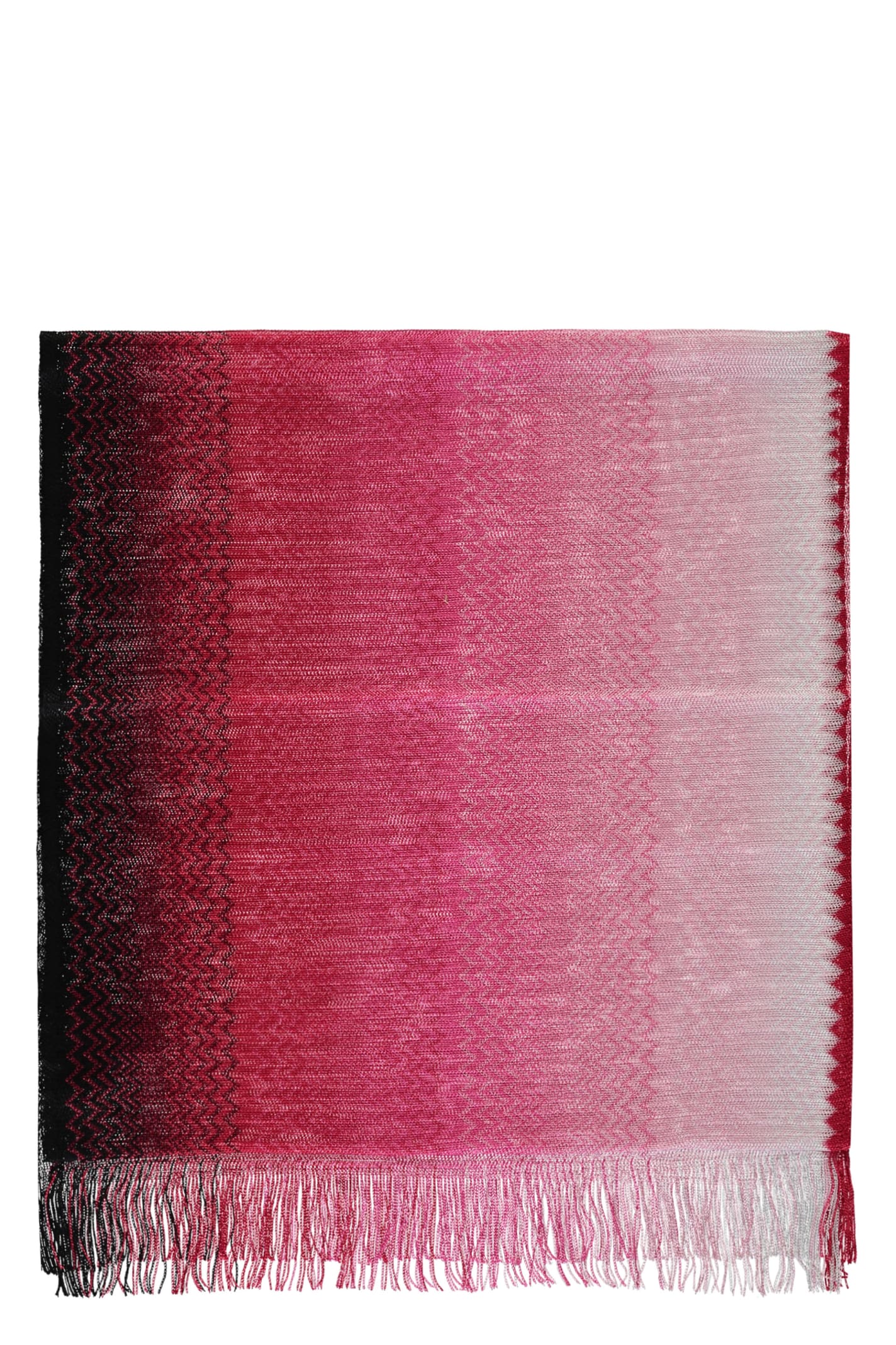 Shop Missoni Fringed Scarf In Fuchsia