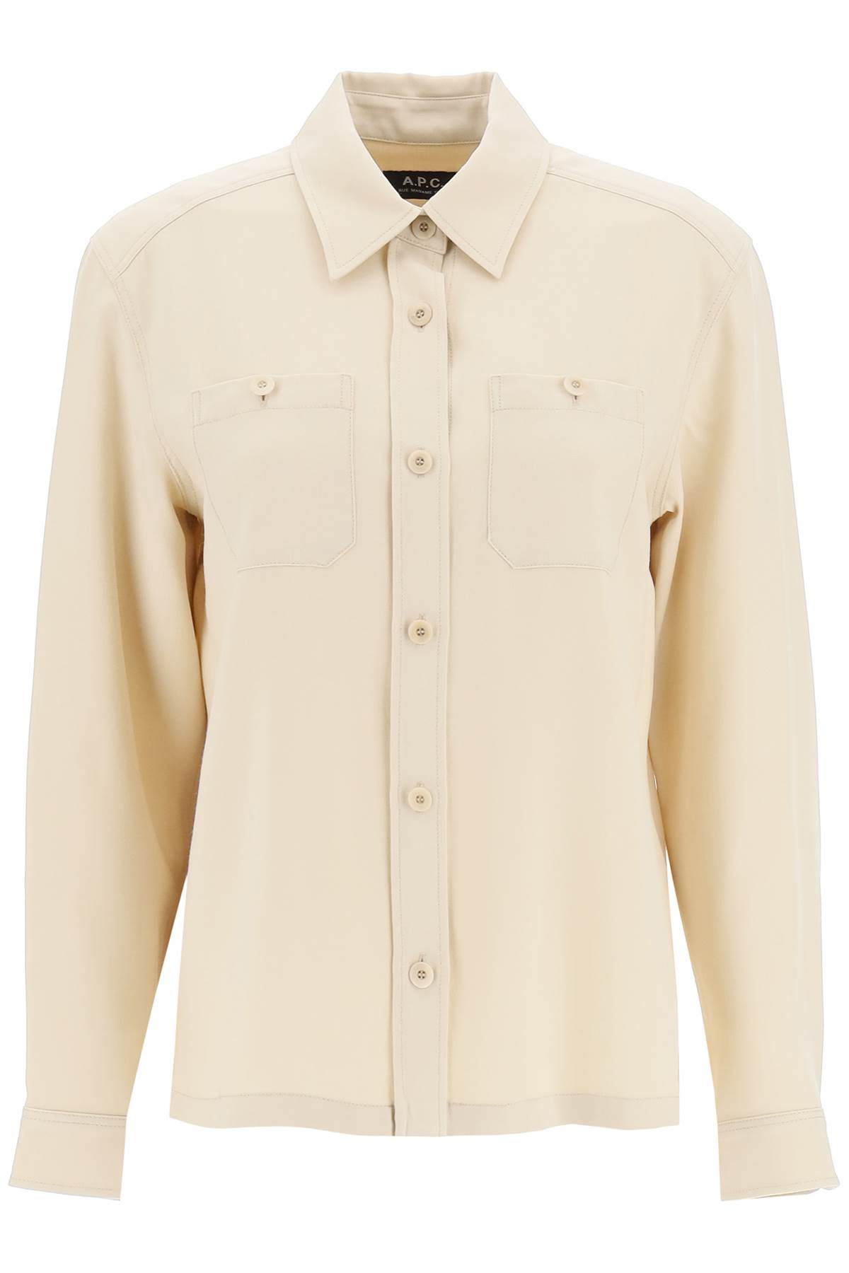 Shop Apc Chloe Wool And Viscose Overshirt In Ecru