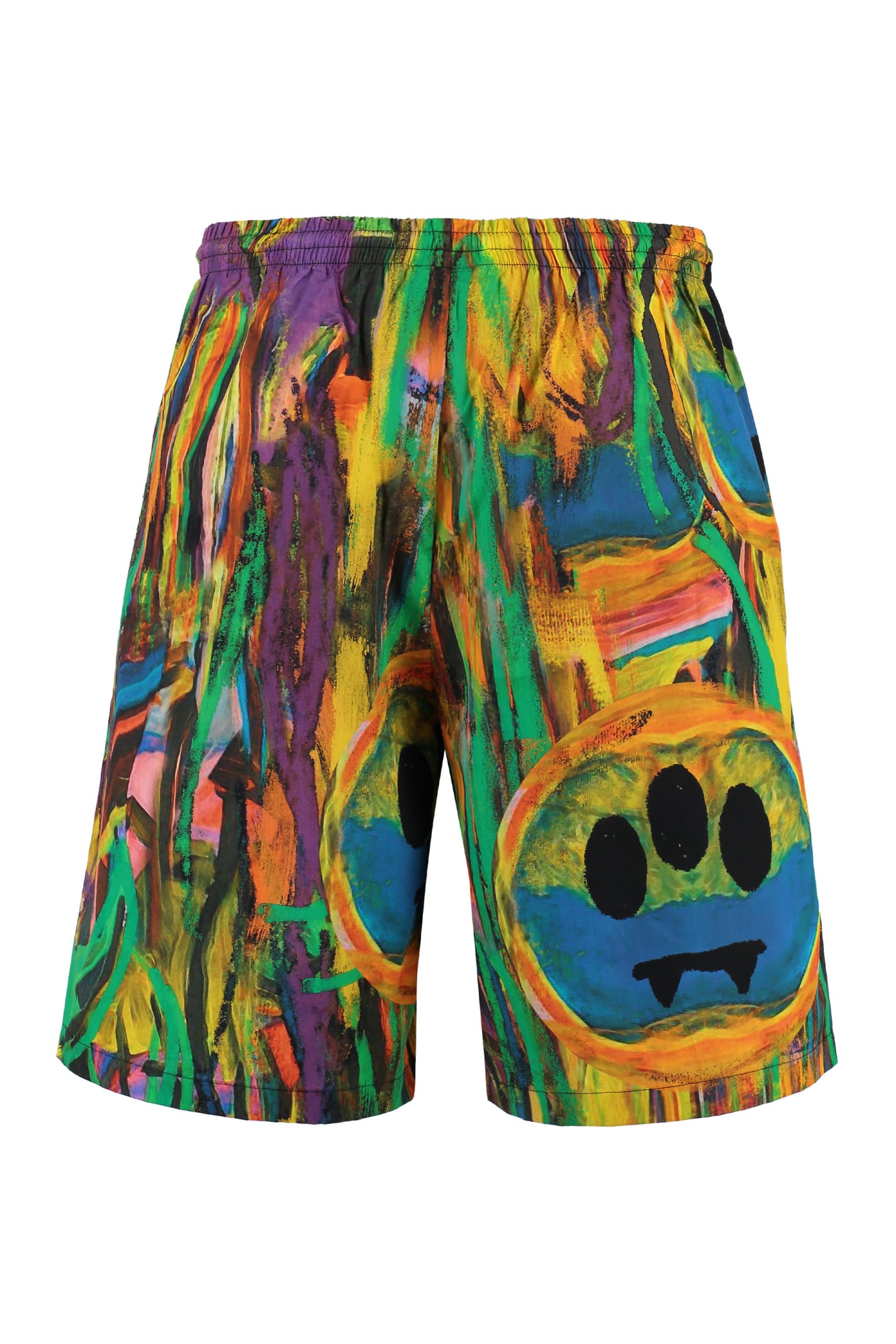 Barrow Printed Cotton Bermuda Shorts In Multi