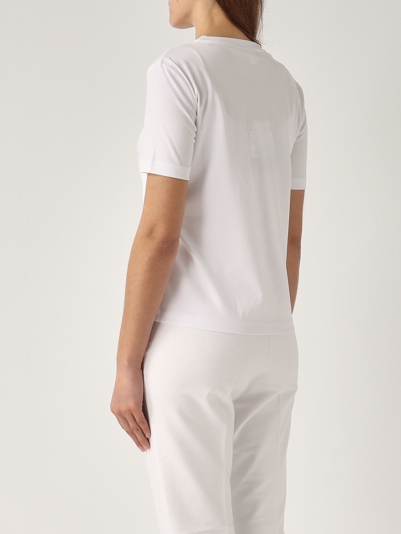 Max Mara Opunzia T-shirt In Interlock Jersey In Bianco