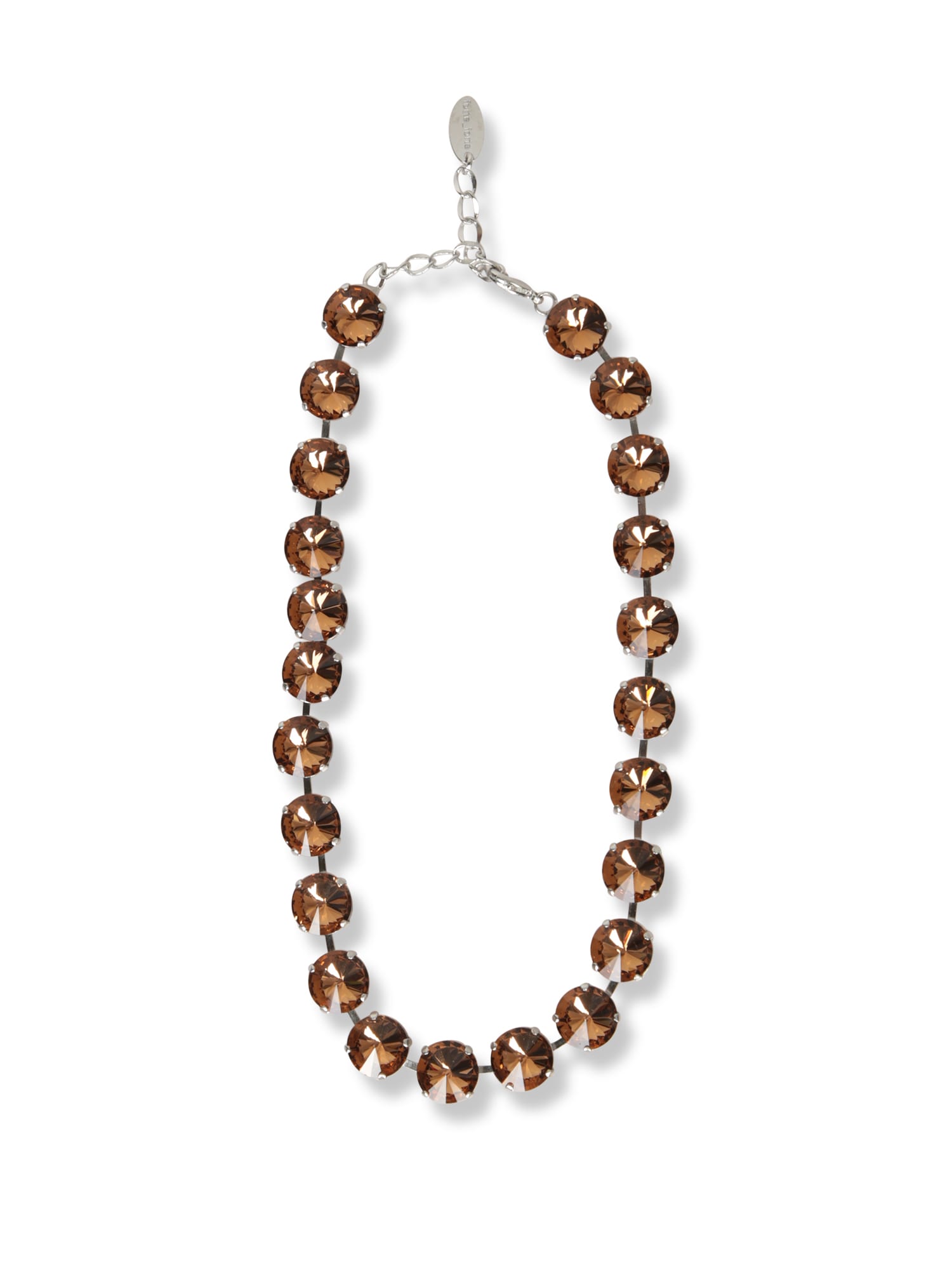 Shop Forte Forte Bi-color Bronze Crystal Necklace In Metallic