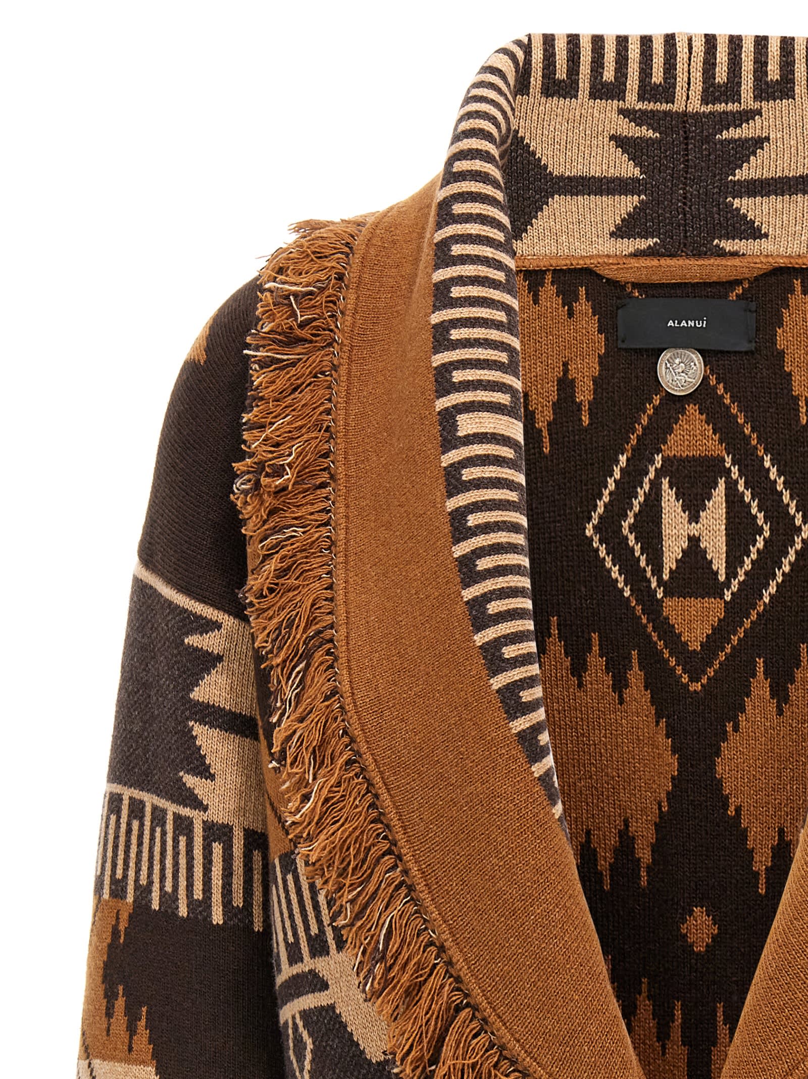 Shop Alanui Icon Cardigan In Brown