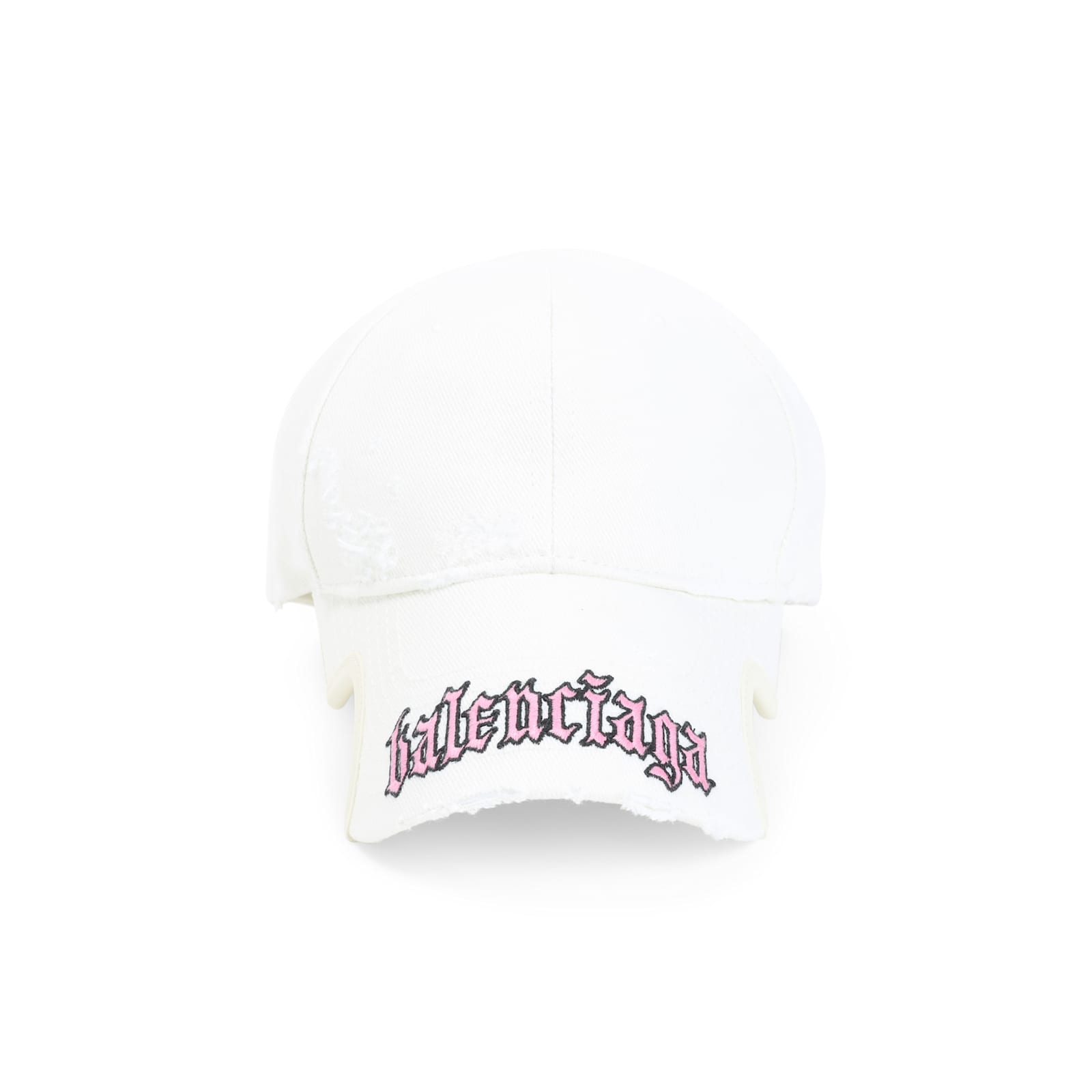 Balenciaga Blackletter Script Logo Baseball Cap In White